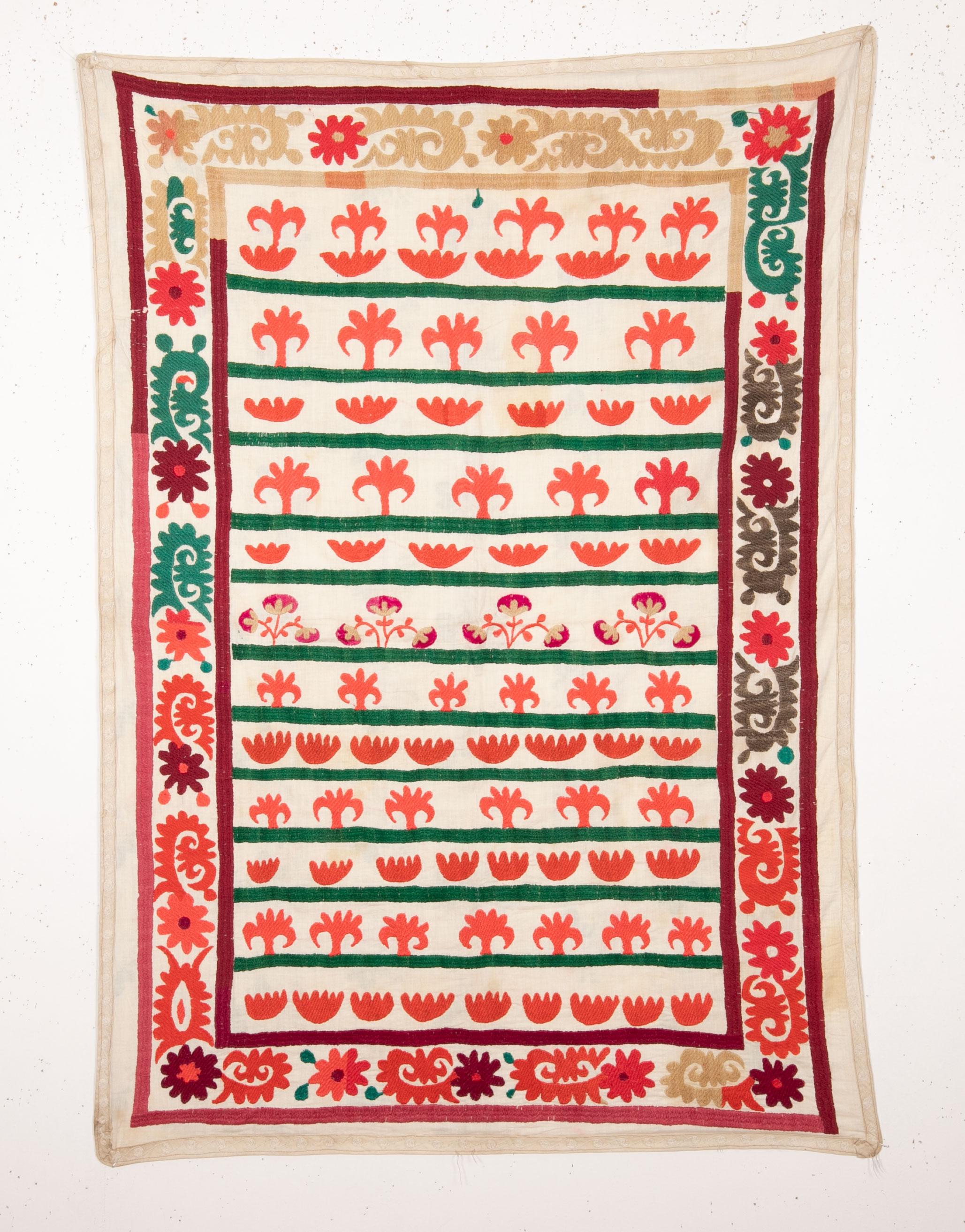 A small suzani used as a wall decor piece from 1970s.