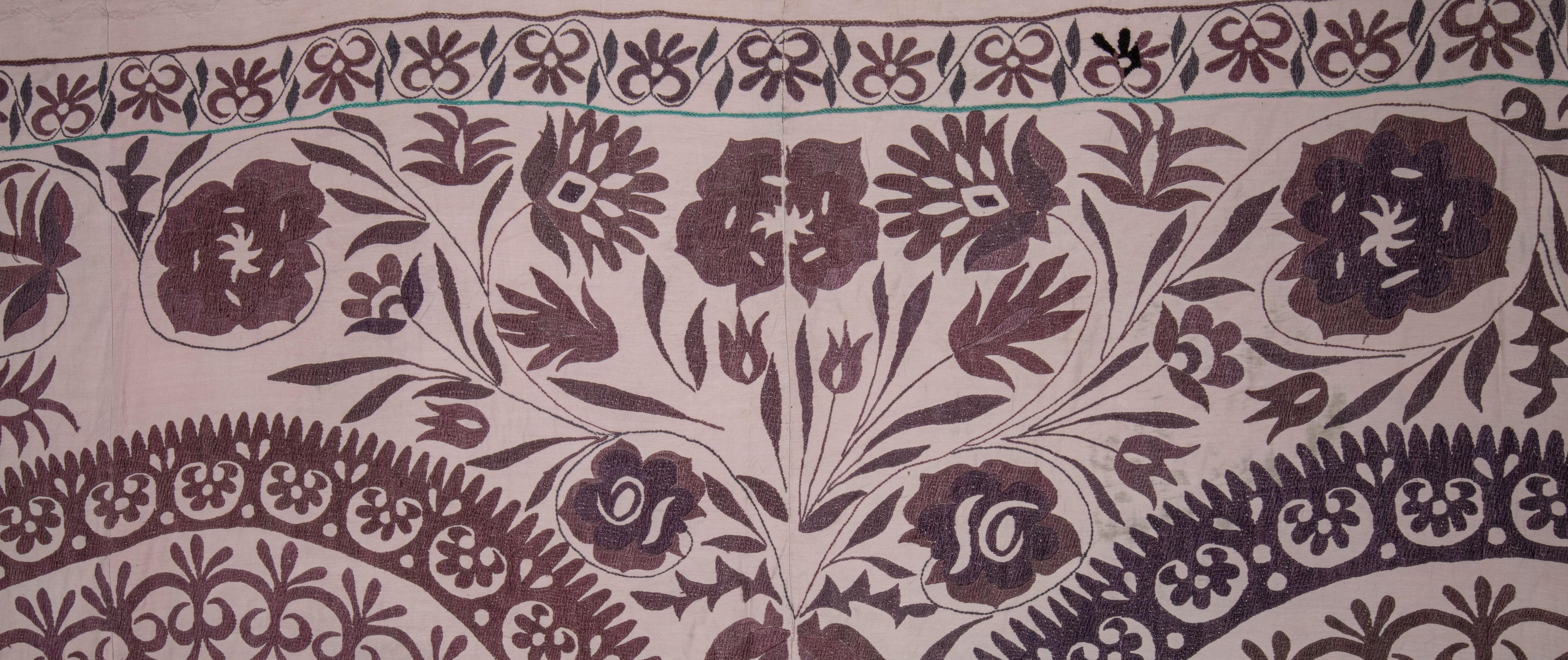 Cotton Suzani fron Uzbekistan, Central Asia, 1970s For Sale