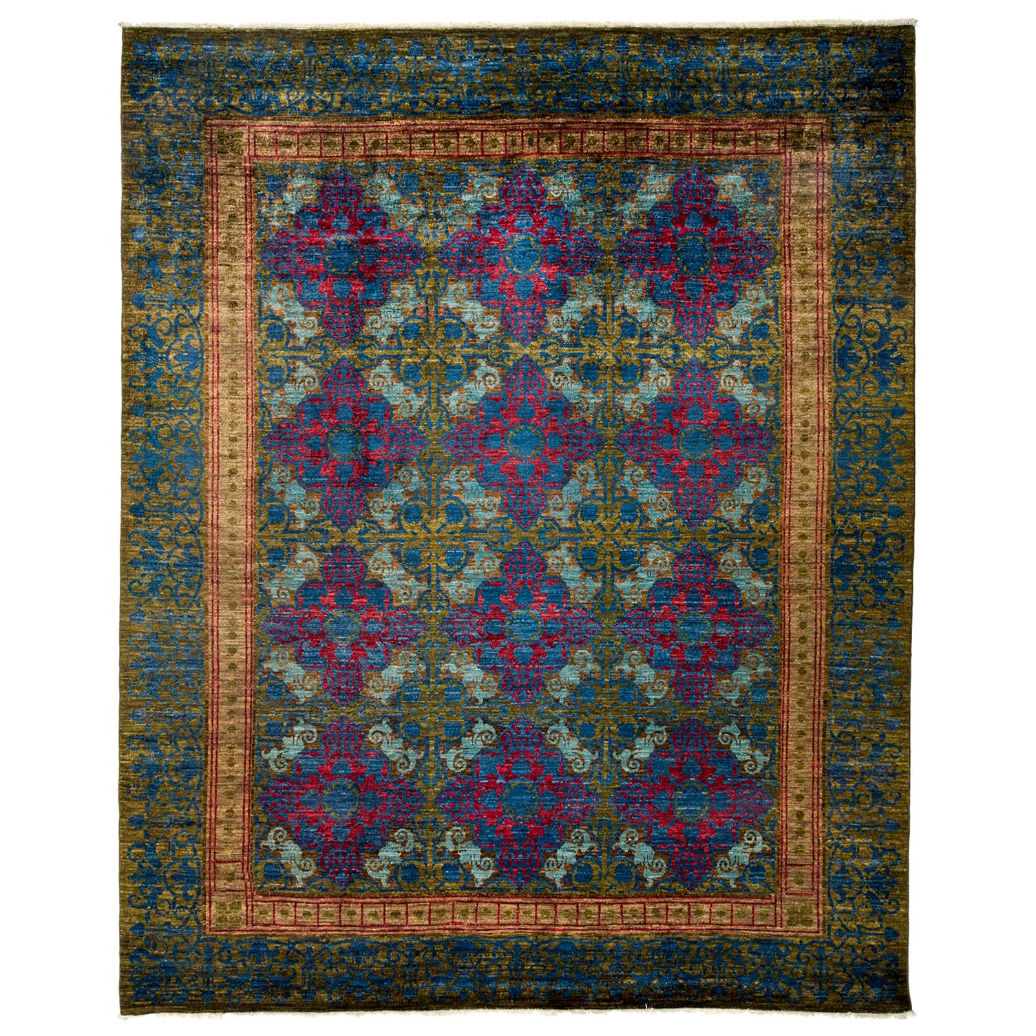 NeuvoClassic ,Hand Knotted Area Rug New Zealand Wool, by Thirty Six Knots For Sale at 1stDibs