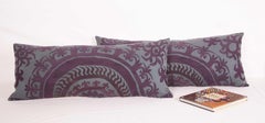 Suzani Lumbar Pillow Cases Fashioned from a Vintage Over Dyed Suzani