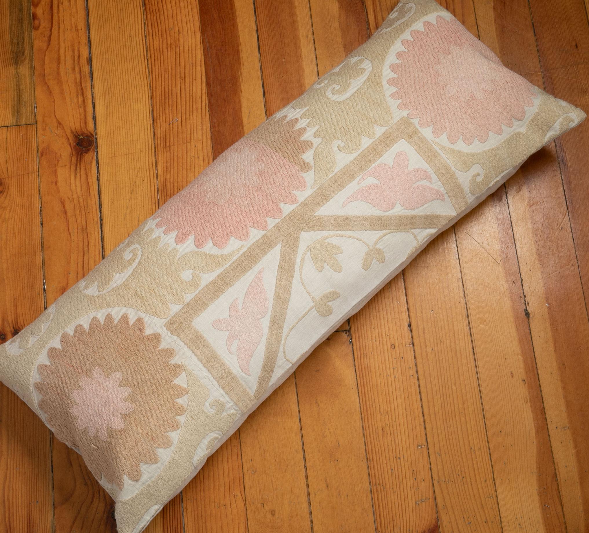 Suzani Lumbar Pillow Case Fashioned from a Mid-20th Century Uzbek Suzani For Sale 2