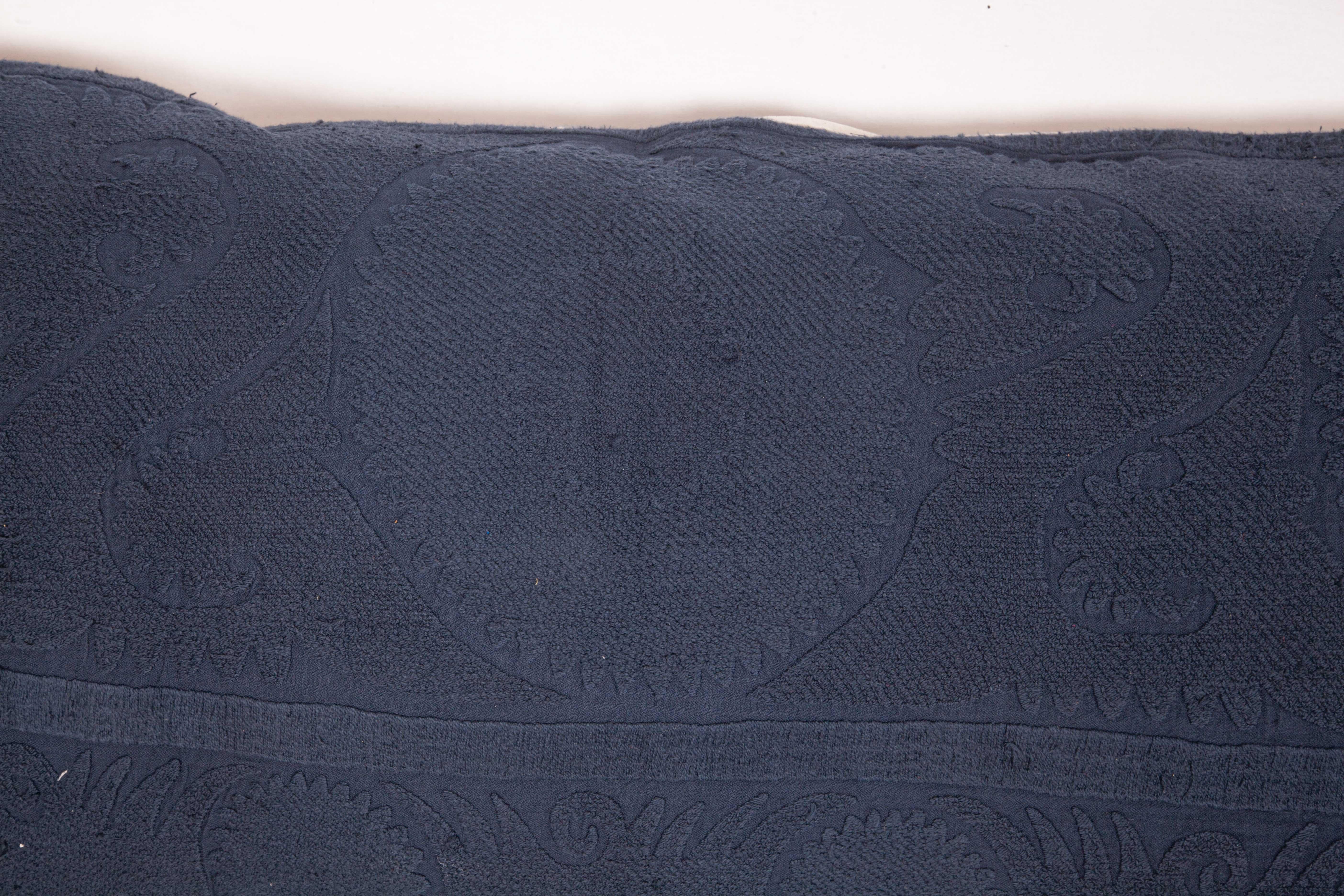 Suzani Lumbar Pillow Case Fashioned from an Over-Dyed Suzani, Mid-20th Century In Good Condition In Istanbul, TR
