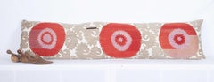 Suzani Lumbar Pillow Case Made from a Vintage Uzbek Suzani, Early 20th Century