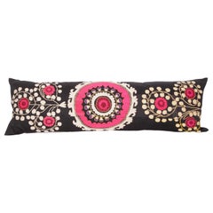 Suzani Lumbar Pillow Case Made from a Vintage Uzbek Suzani, Mid-20th Century