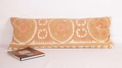 Suzani Lumbar Pillow Case Made from a Vintage Uzbek Suzani, Mid-20th Century