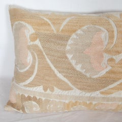 Suzani Lumbar Pillow Case Made from a Vintage Uzbek Suzani, Mid-20th Century
