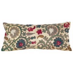 Suzani Lumbar Pillow Case Made from a Vintage Uzbek Suzani, Mid-20th Century