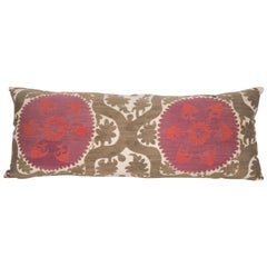 Suzani Lumbar Pillow Case Made from an Early 20th Century Samarkand Suzani