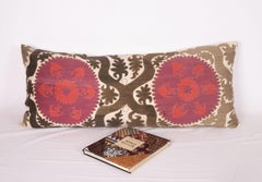 Suzani Lumbar Pillow Case Made from an Early 20th Century Samarkand Suzani
