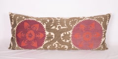 Suzani Lumbar Pillow Case Made from an Early 20th Century Samarkand Suzani