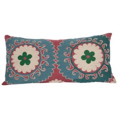 Suzani Lumbar Pillow Case Made from an Mid-20th Century Samarkand Suzani