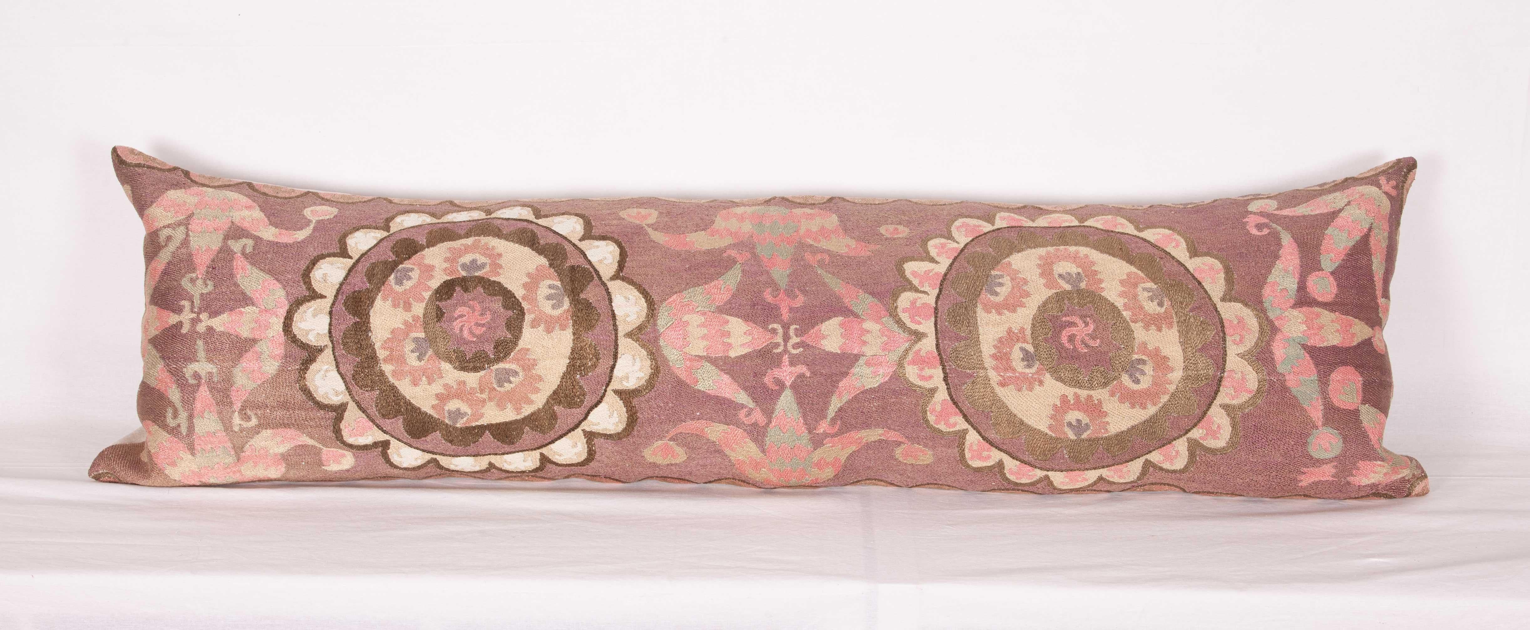 Suzani Lumbar Pillow Cases Fashioned from All-Over Embroidered Tashket Suzani In Good Condition In Istanbul, TR