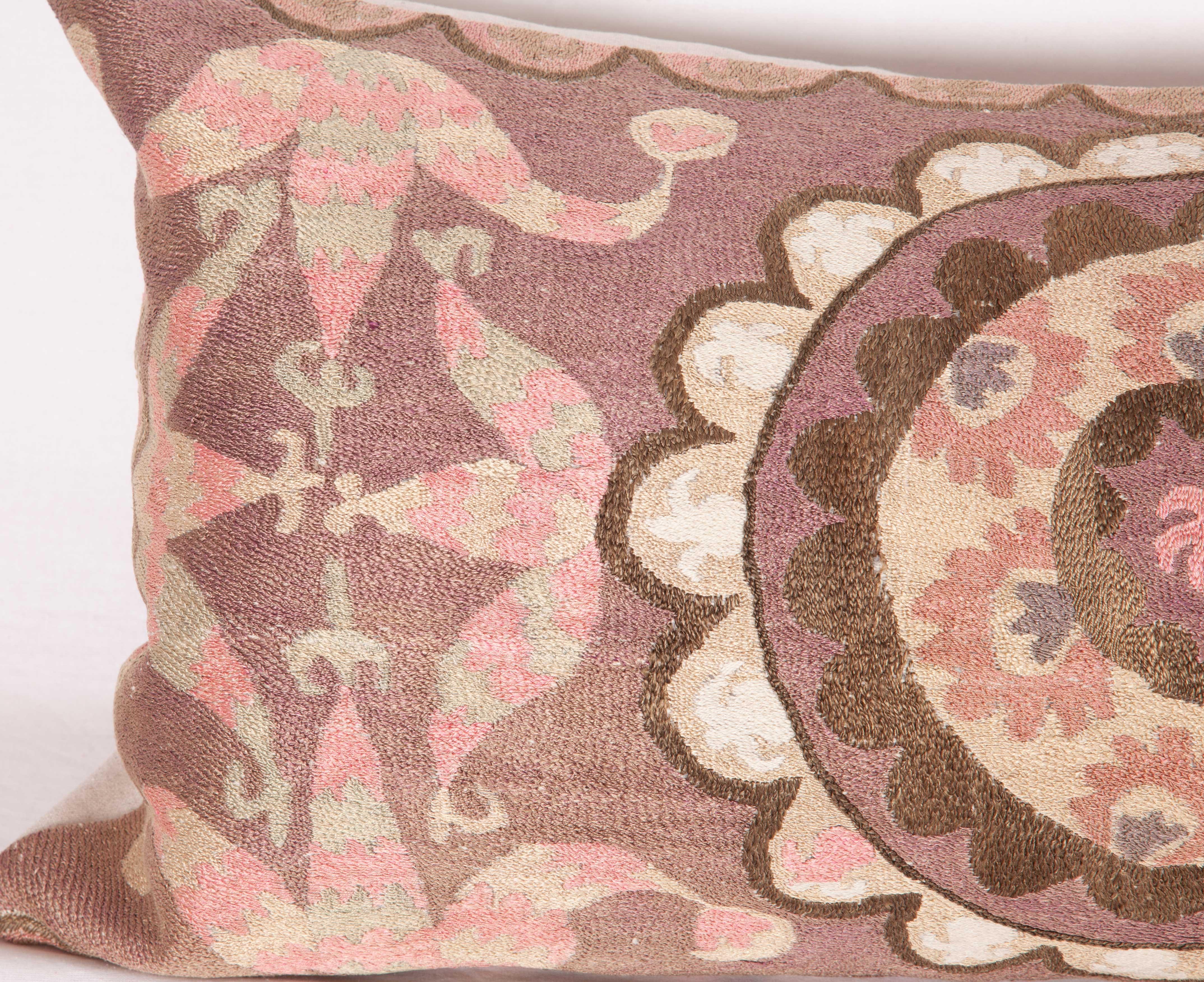 Suzani Lumbar Pillow Cases Fashioned from All-Over Embroidered Tashket Suzani 1
