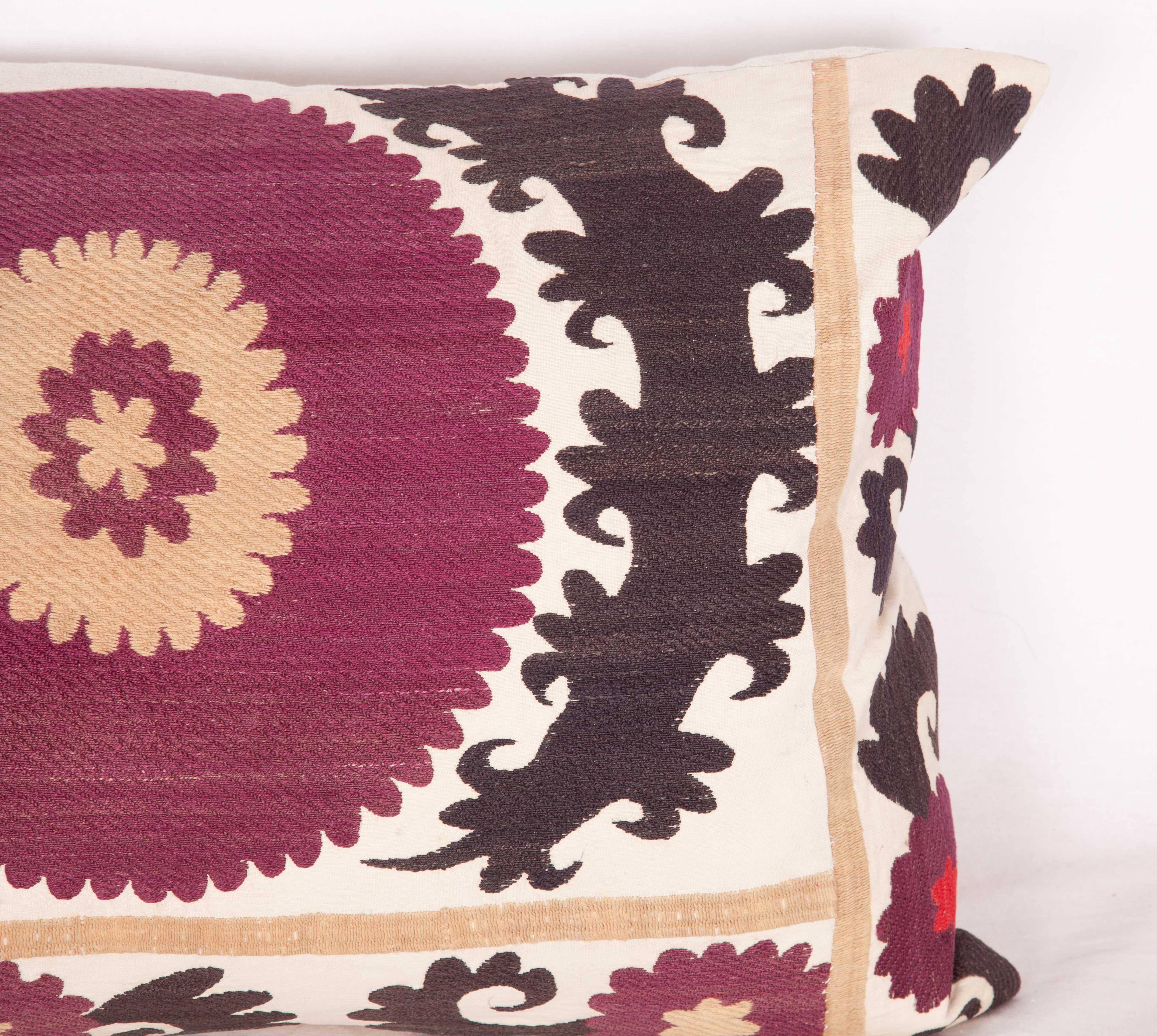 Silk Suzani Lumbar Pillow Cases Made from an Early 20th Century Samarkand Suzani