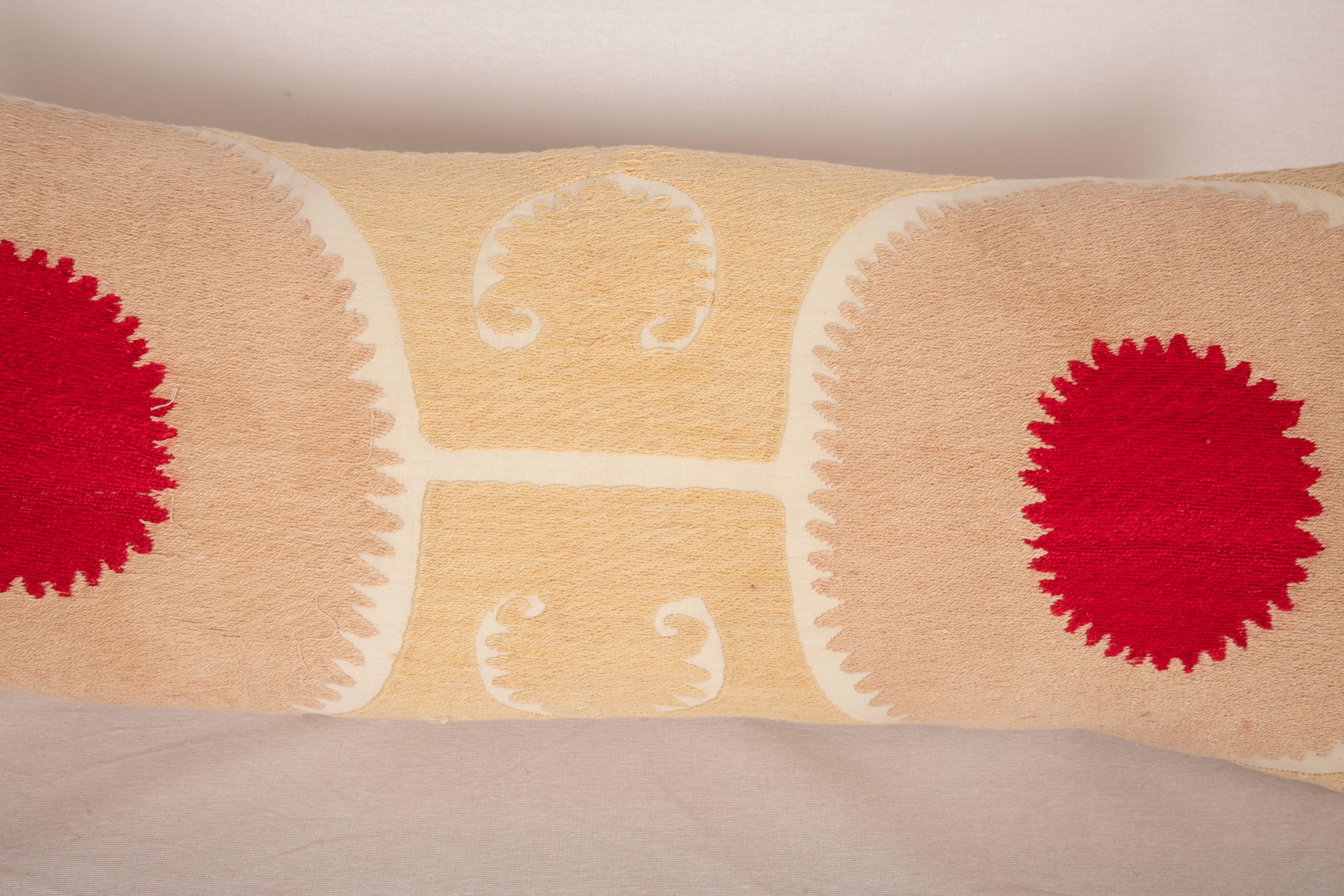 Embroidered Suzani Lumbar Pillow Cover, 1960s