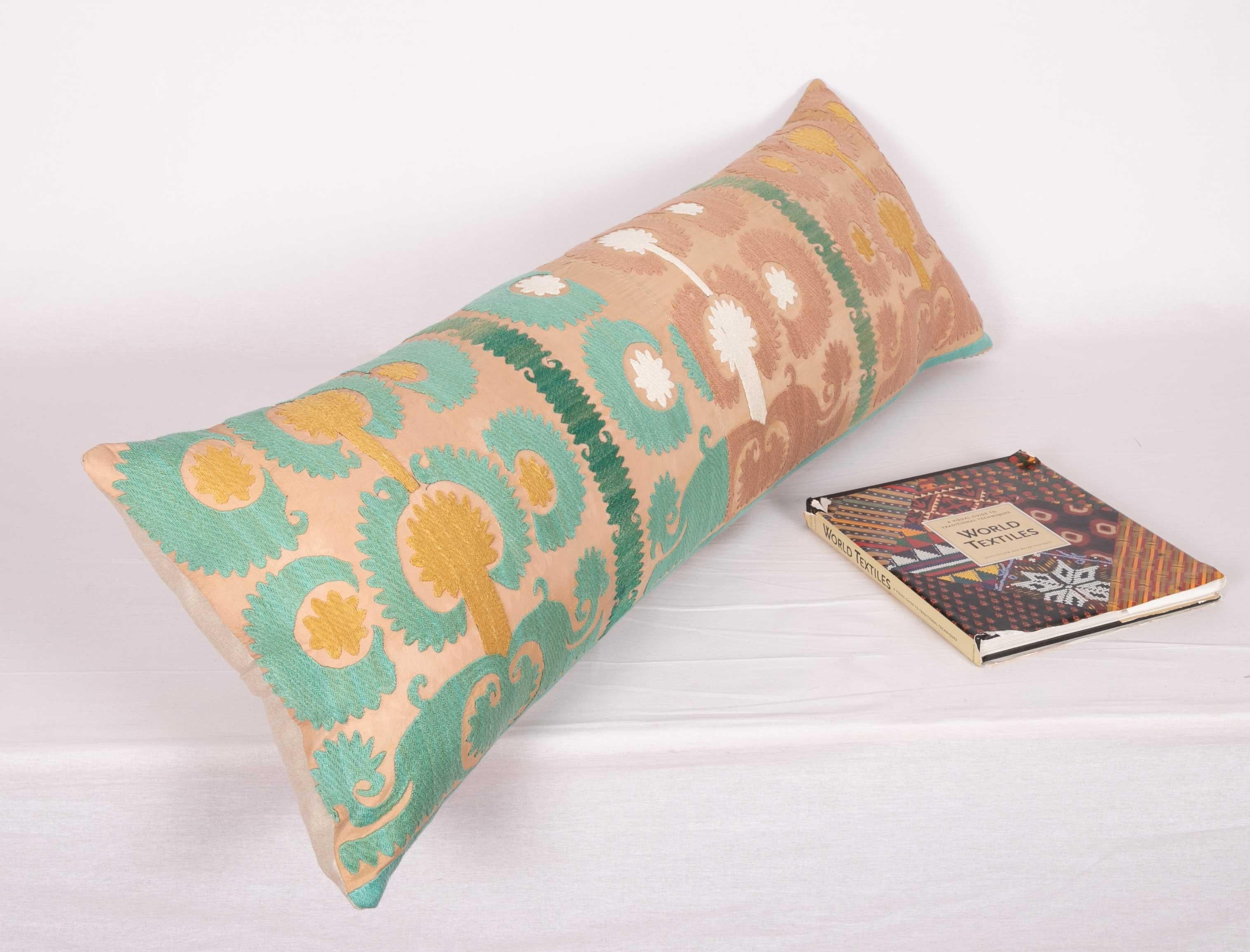 Suzani Lumbar Pillowcase Made from a Vintage Uzbek Suzani, Mid-20th Century 1