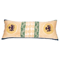 Suzani Lumbar Pillowcase Made from a Vintage Uzbek Suzani, Mid-20th Century