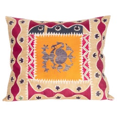 Vintage Suzani Pillow Case or Cushion Cover Made from a Mid-20th Century Uzbek Suzani