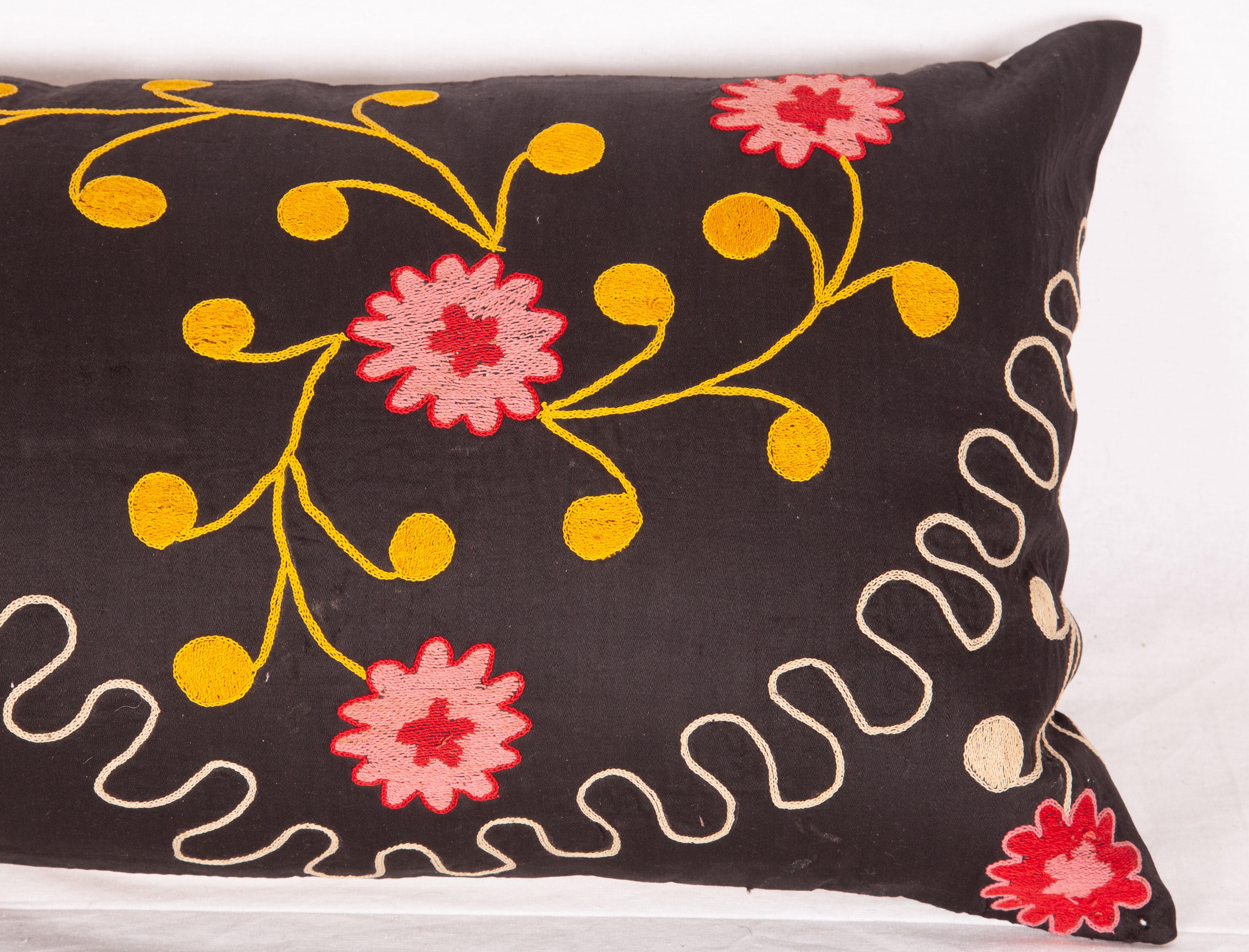 Silk Suzani Pillow Case Fashioned, Mid-20th Century Samarkand Suzani from Uzbekistan
