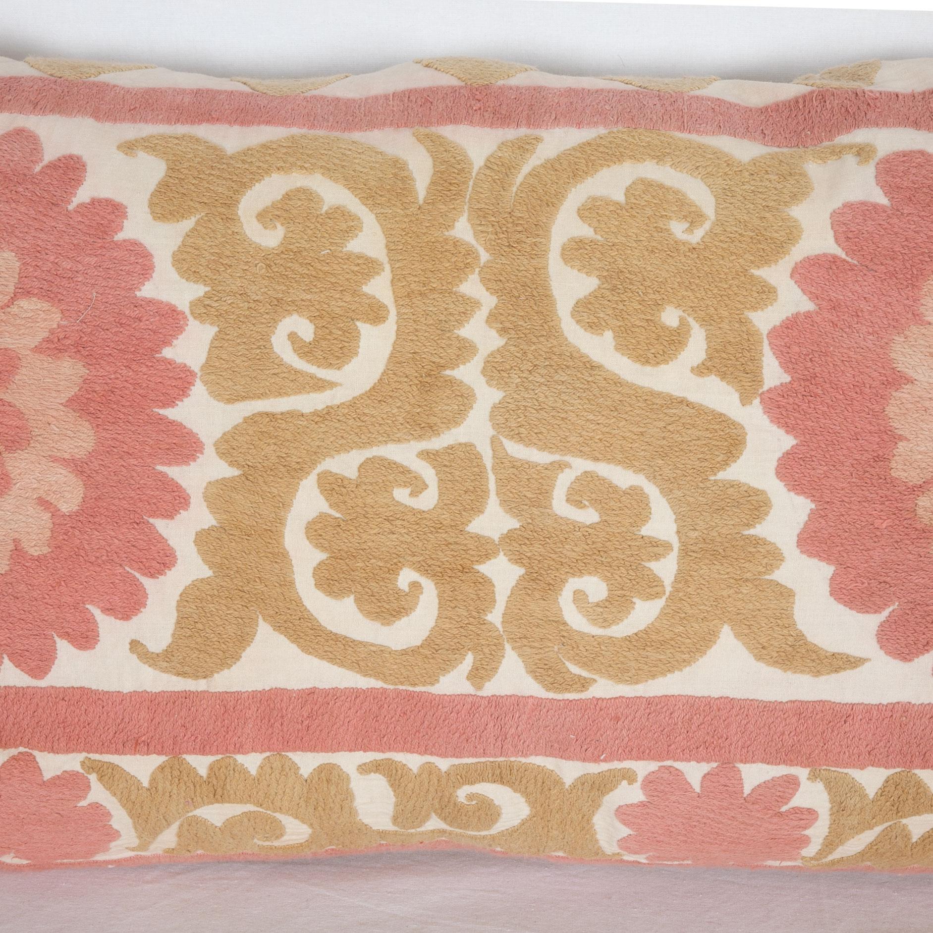 Suzani Pillow Case Fashioned from a Mid-20th Century Uzbek Suzani In Good Condition In Istanbul, TR