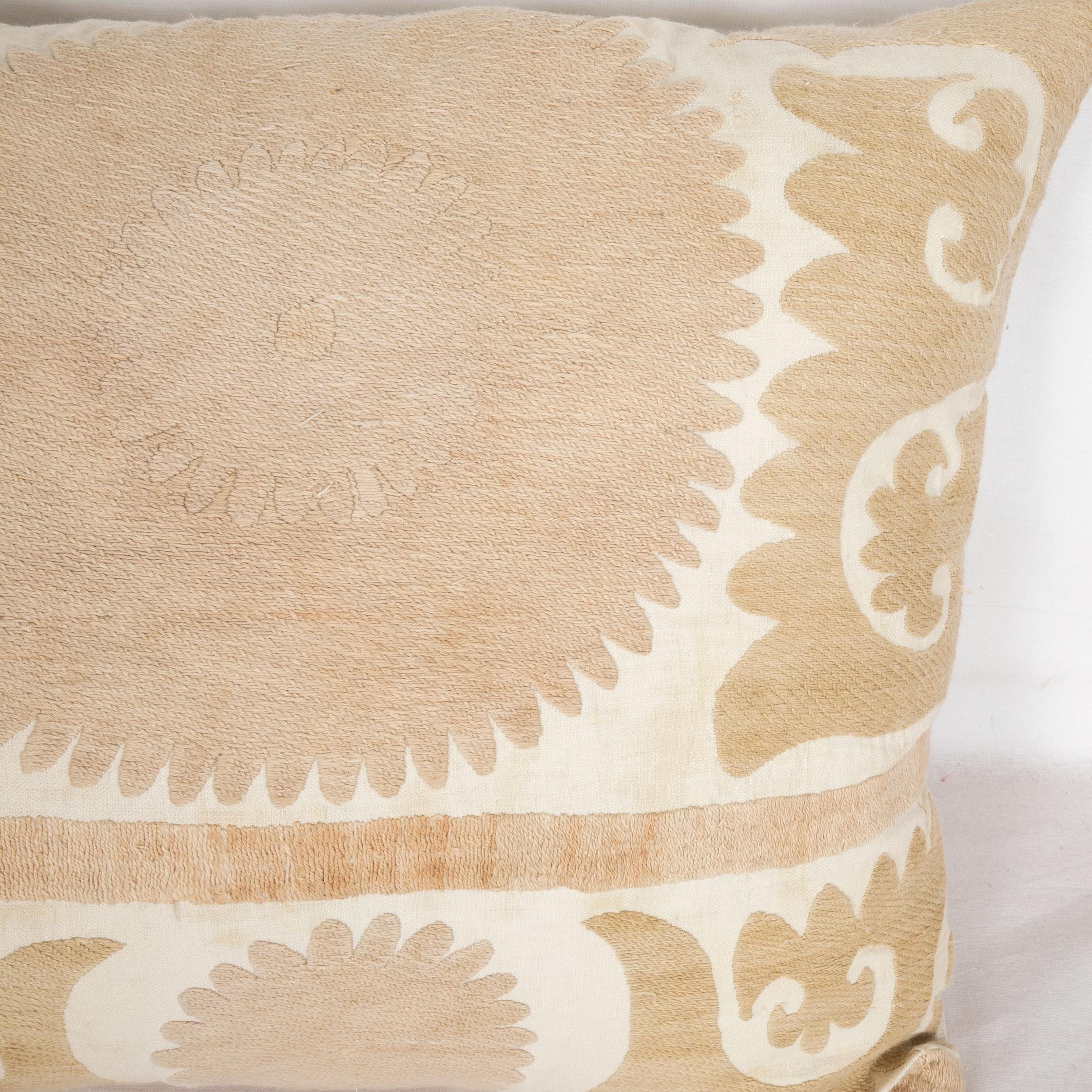 Cotton Suzani Pillow Case Fashioned from a Mid-20th Century Uzbek Suzani