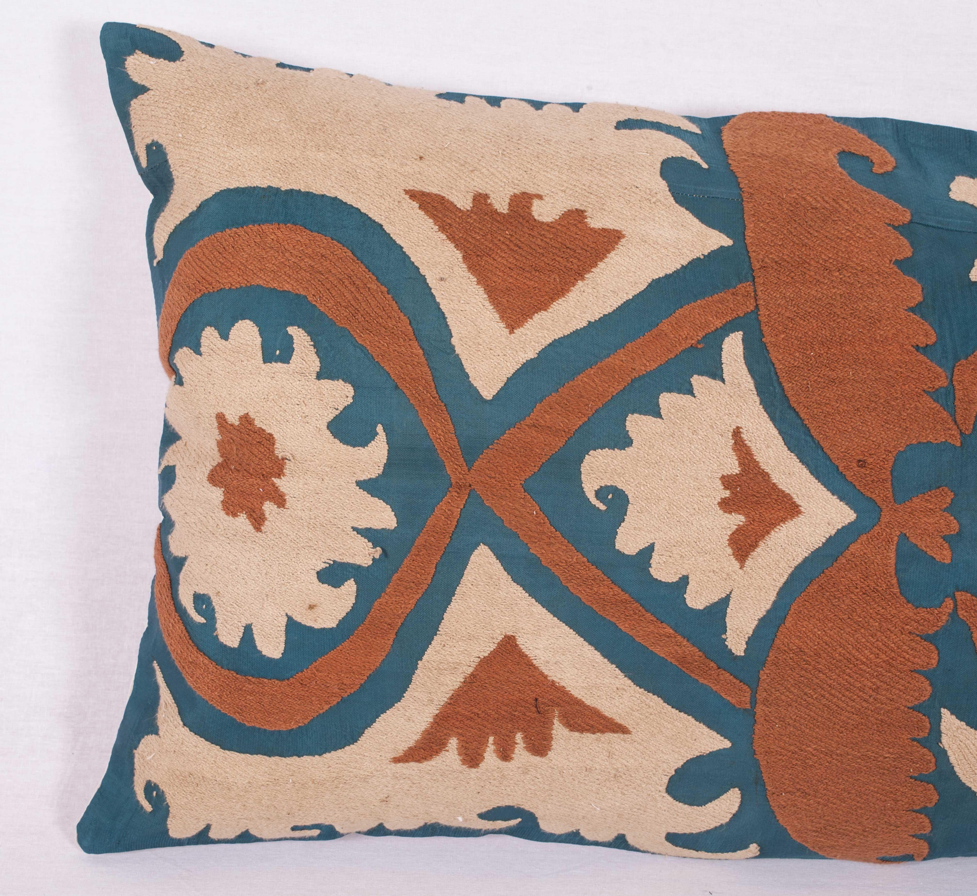 Uzbek Suzani Pillow Case, Fashioned from a Mid-20th Century Samarkand Suzani