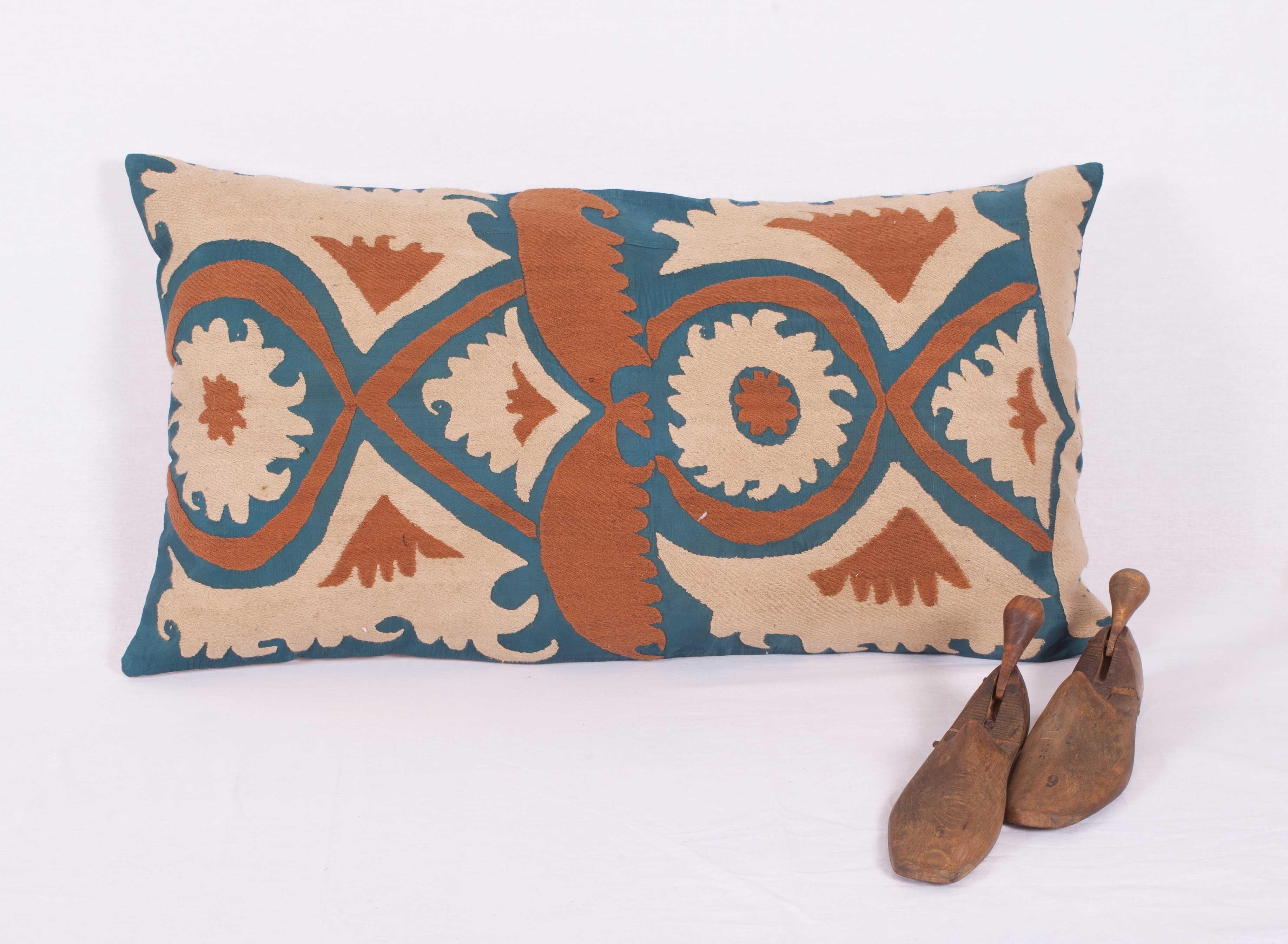 Suzani Pillow Case, Fashioned from a Mid-20th Century Samarkand Suzani In Good Condition In Istanbul, TR
