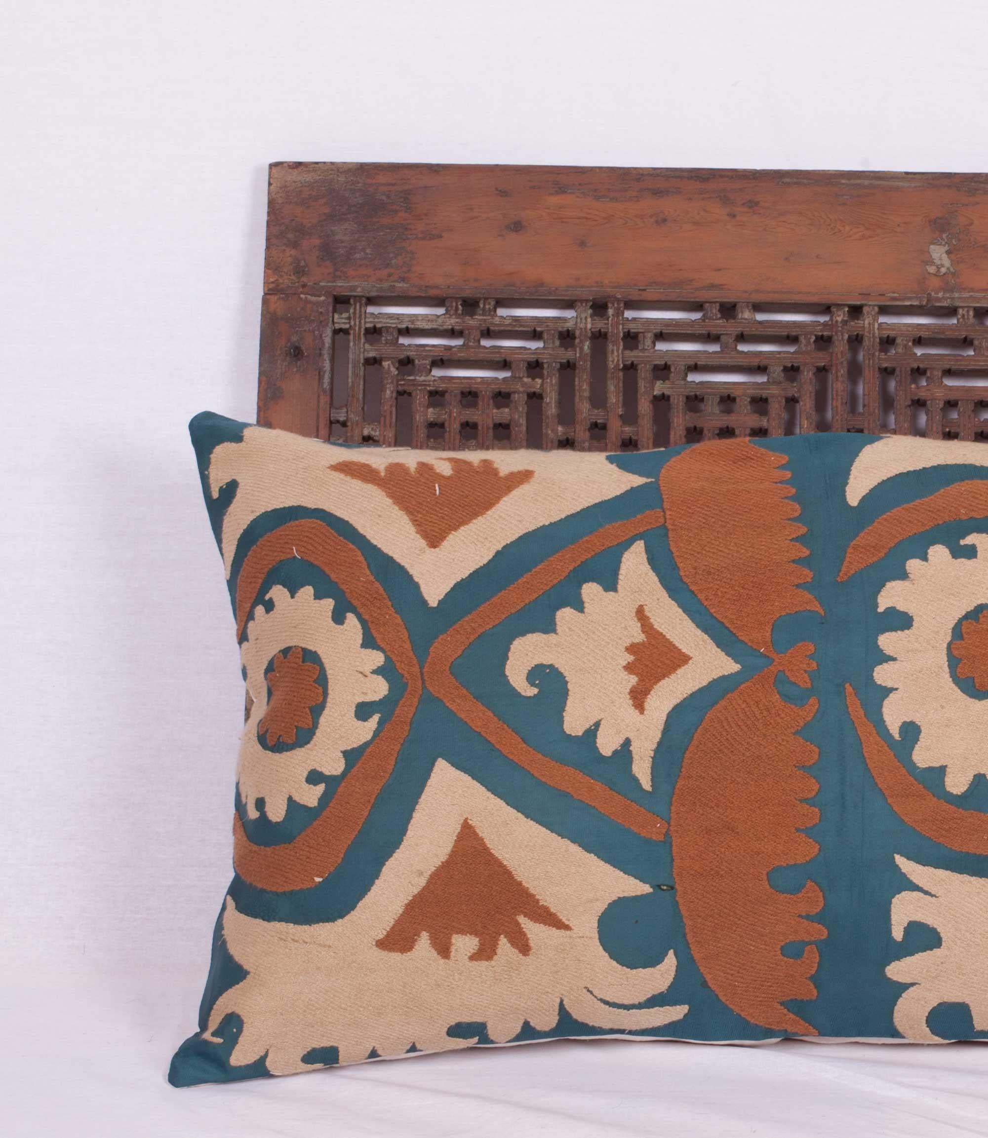 Suzani Pillow Case, Fashioned from a Mid-20th Century Samarkand Suzani In Good Condition In Istanbul, TR