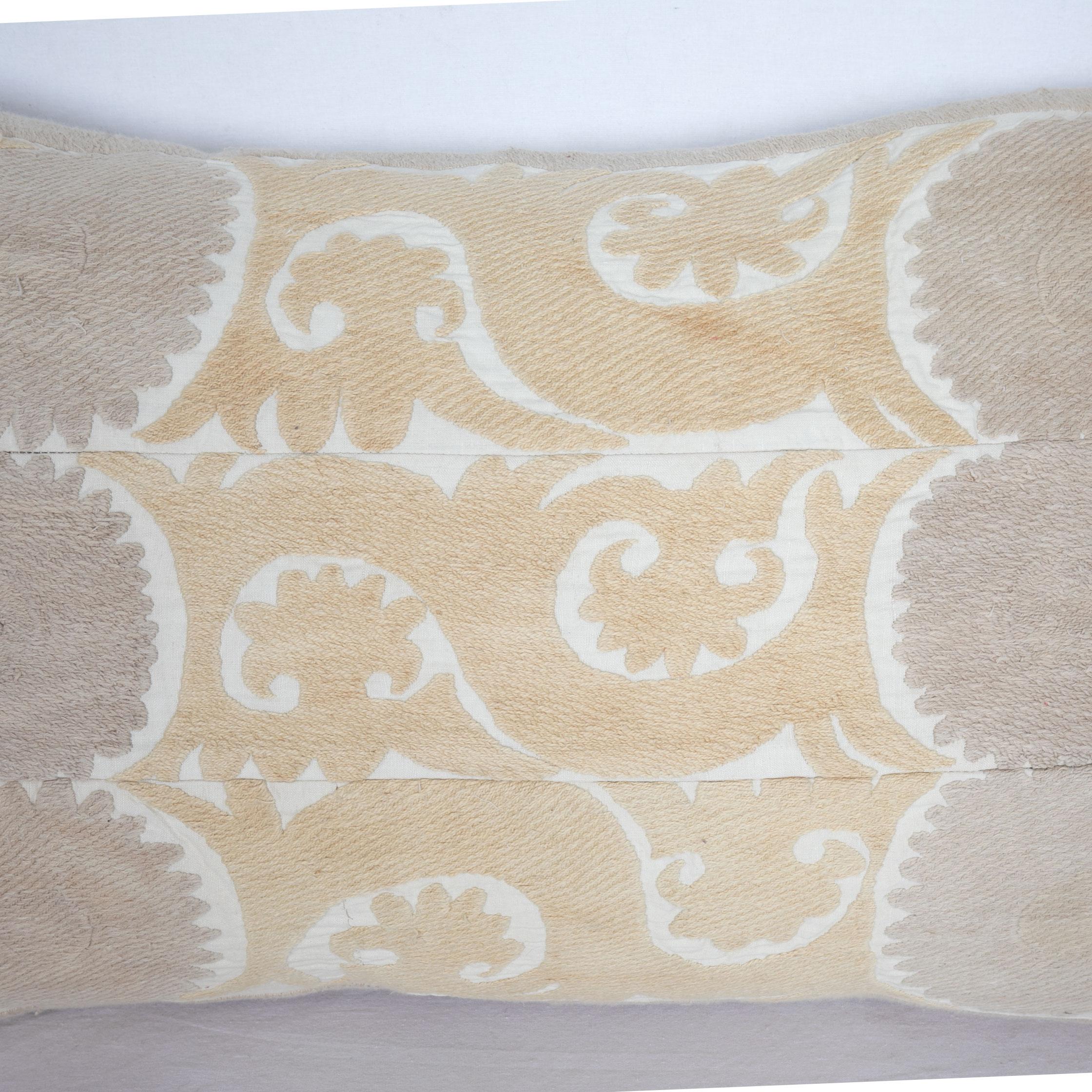 Suzani Pillow Case Fashioned from a Mid-20th Century Uzbek Suzani In Good Condition For Sale In Istanbul, TR