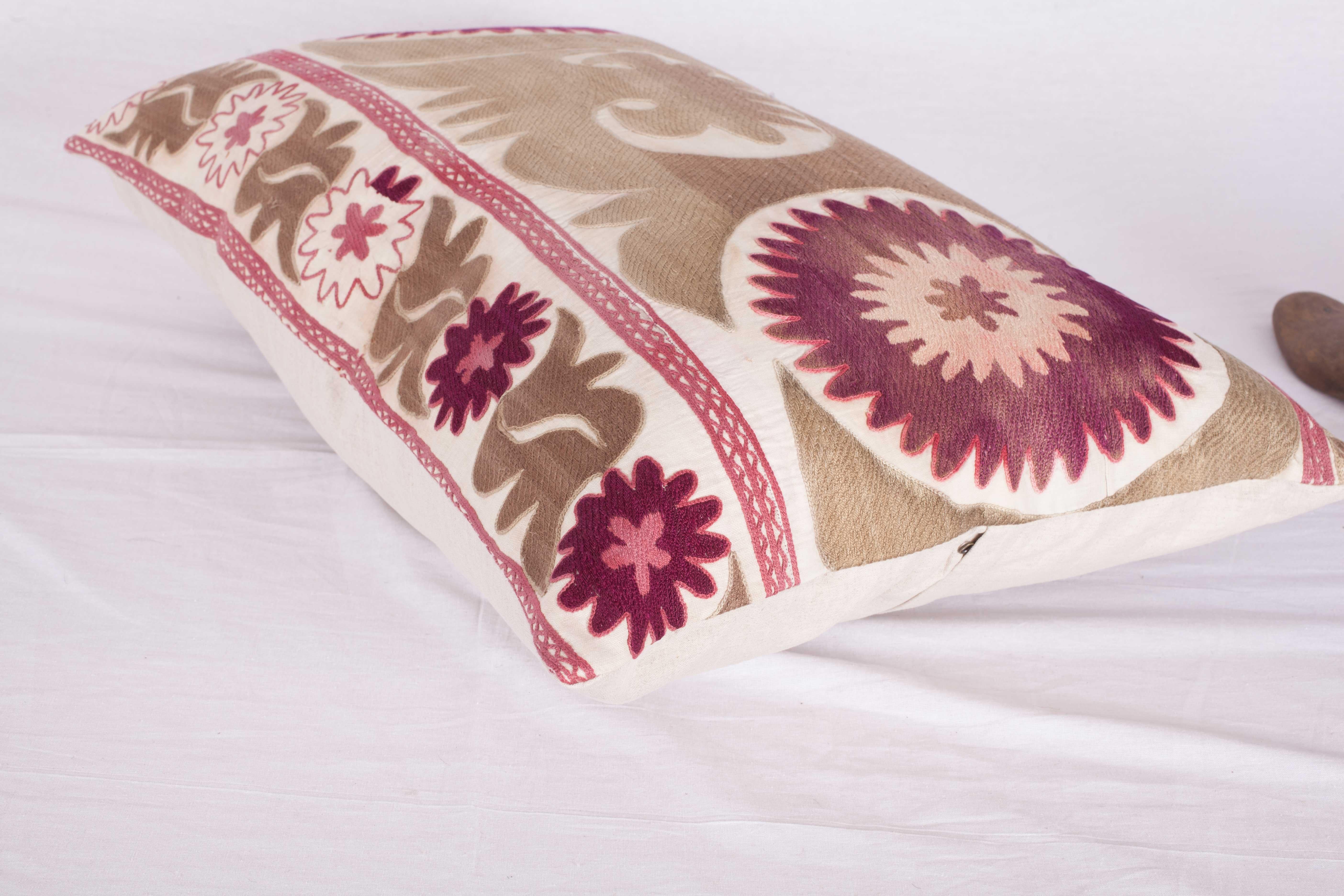 Suzani Pillow Case Fashioned from an Early 20th Century Uzbek Suzani 1