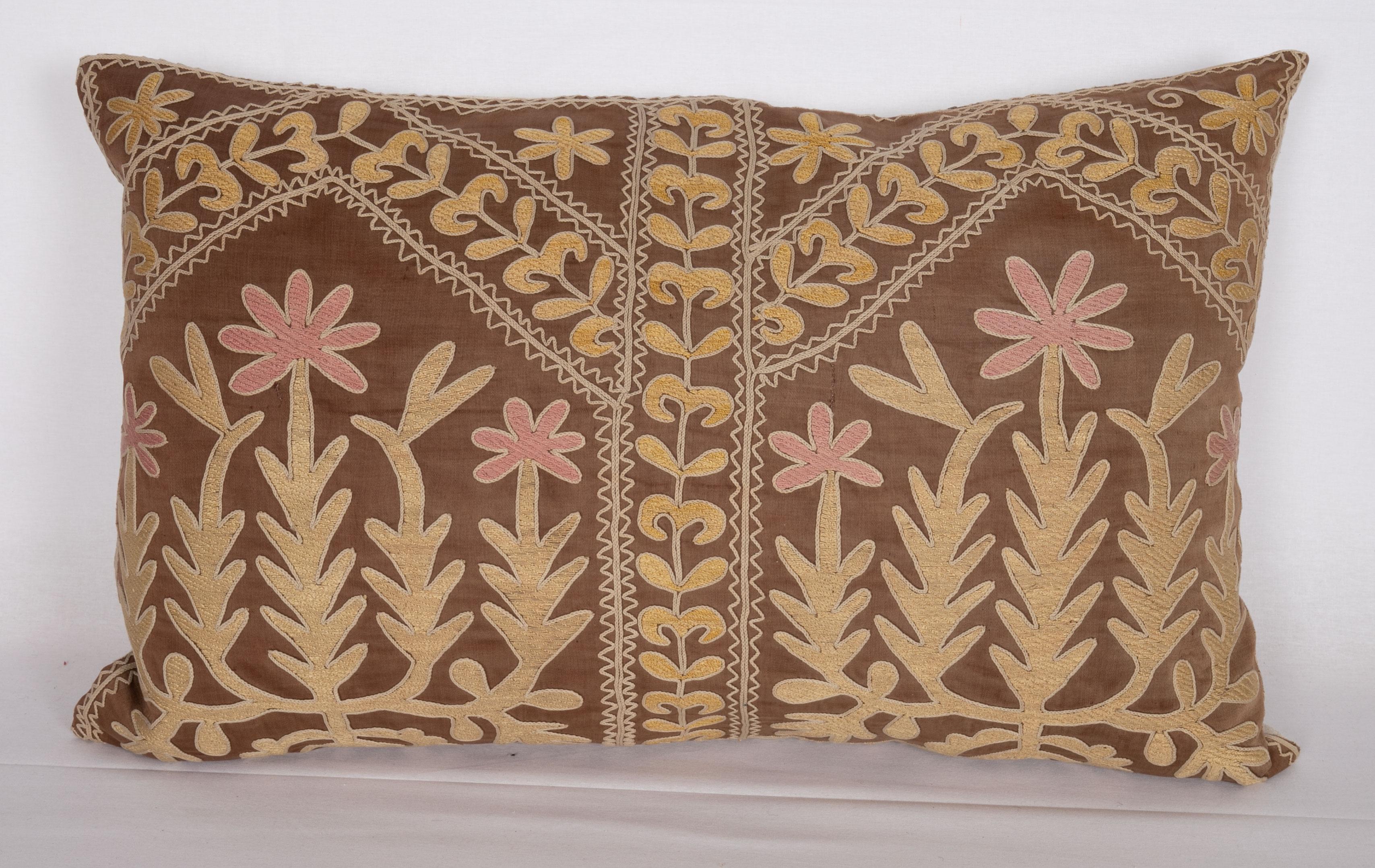 Uzbek Suzani Pillow Case Made from a Mid-20th Century Samarkand Suzani