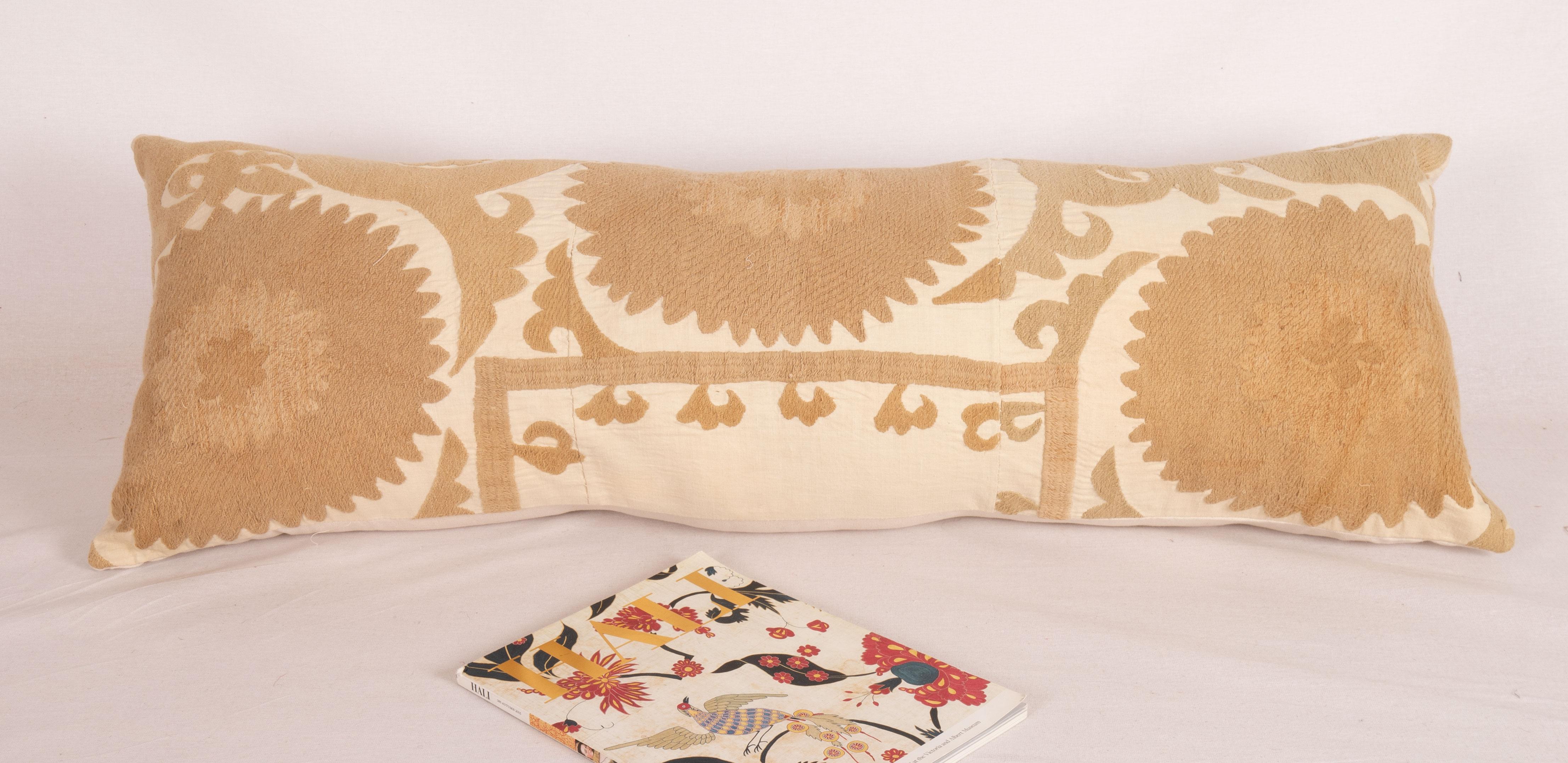 Embroidered Suzani Pillow Case, Made from a Mid-20th C, Uzbek Suzani For Sale