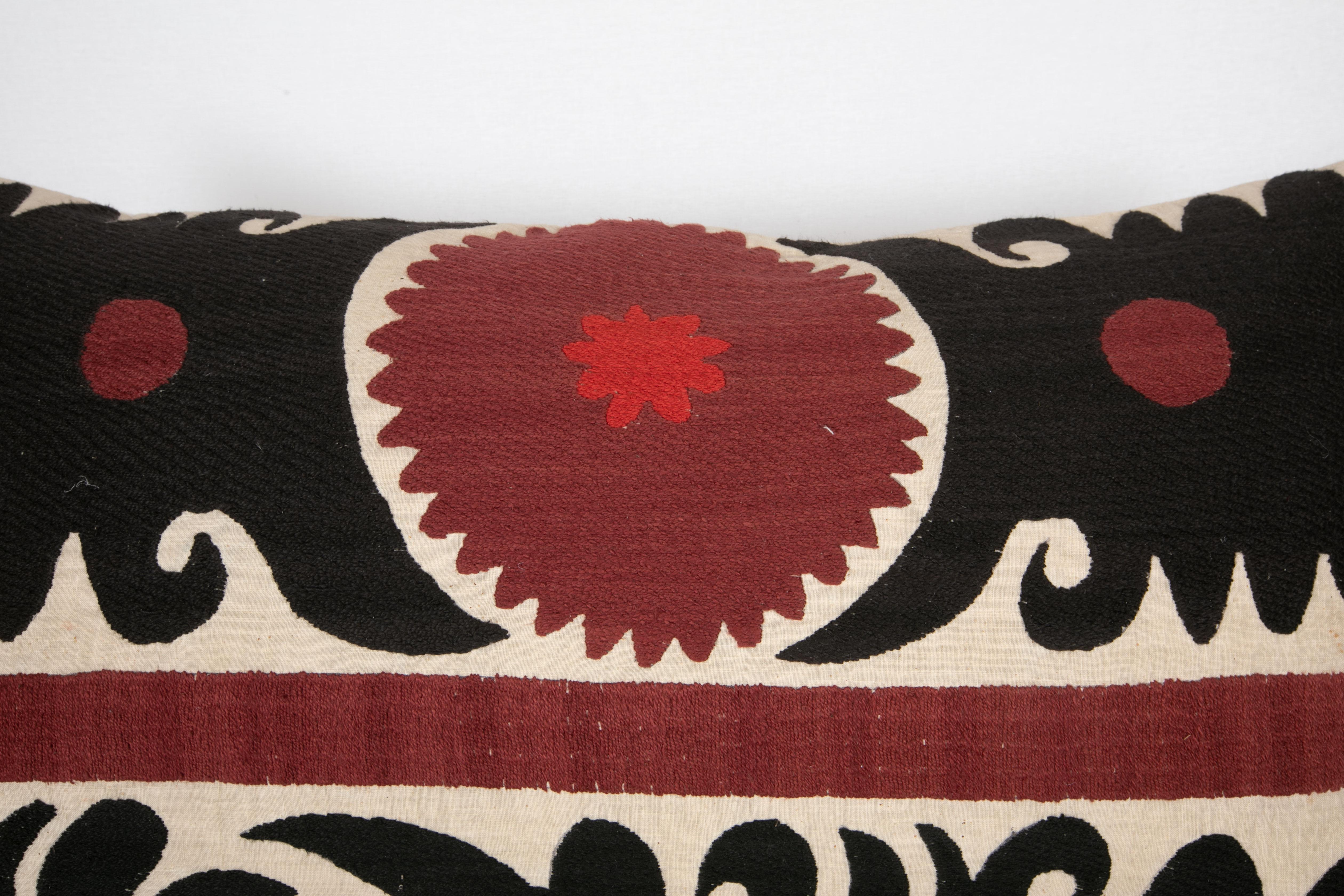 Cotton Suzani Pillow Case, Made from a mid 20th C. Uzbek Suzani For Sale