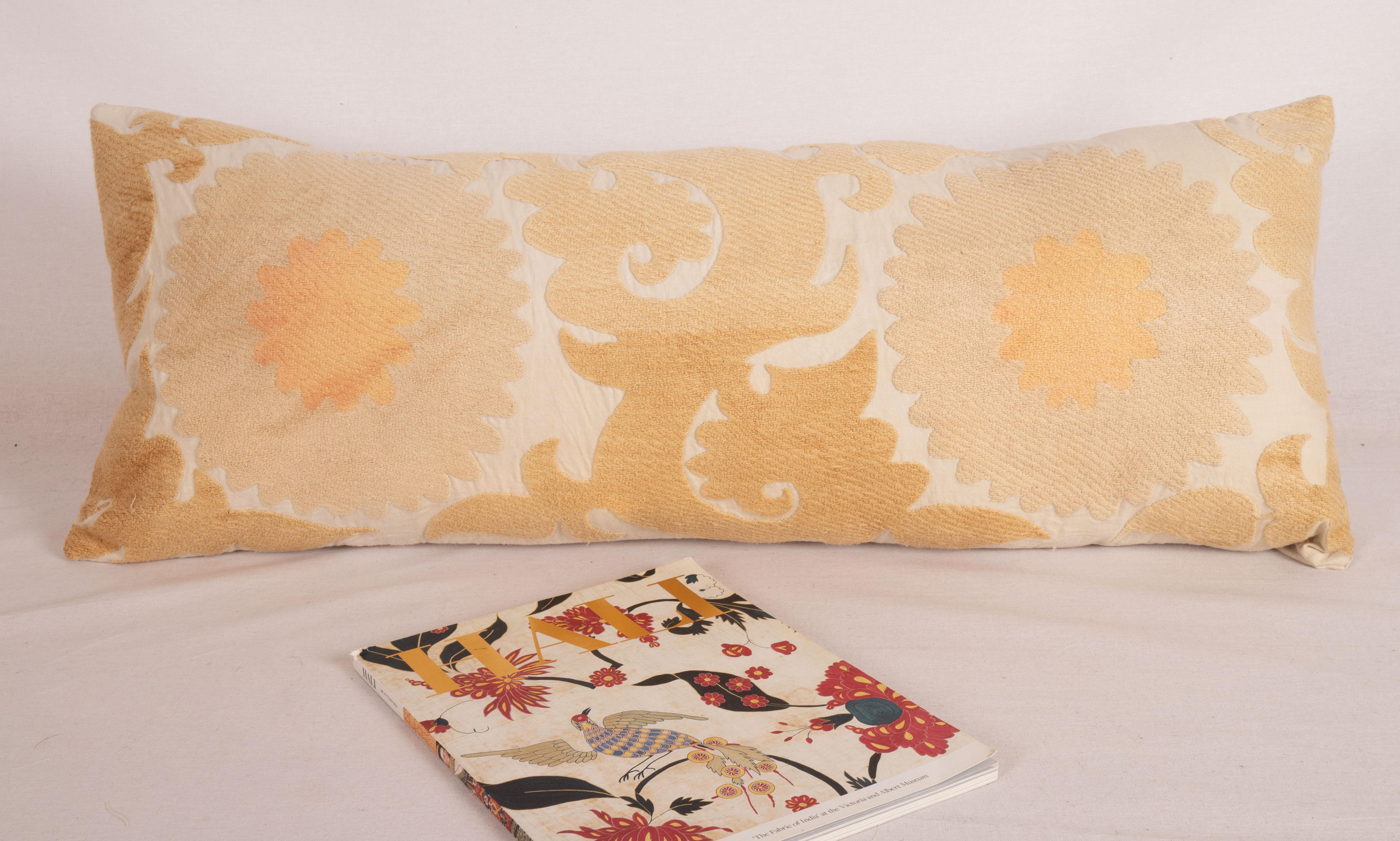 Cotton Suzani Pillow Case, Made from a Mid-20th C, Uzbek Suzani For Sale