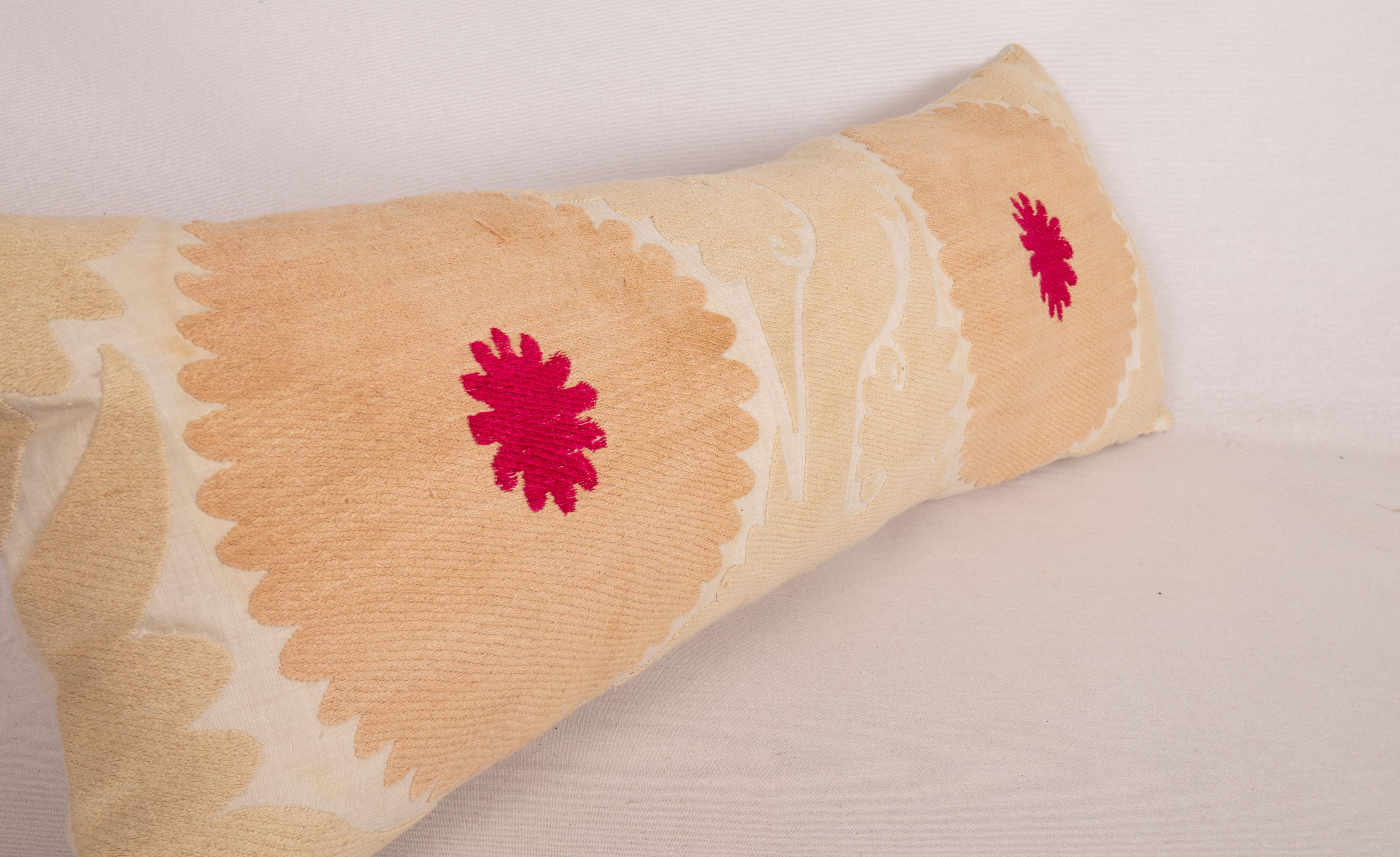 Suzani Pillow Case, Made from a Mid 20th C. Uzbek Suzani For Sale 1