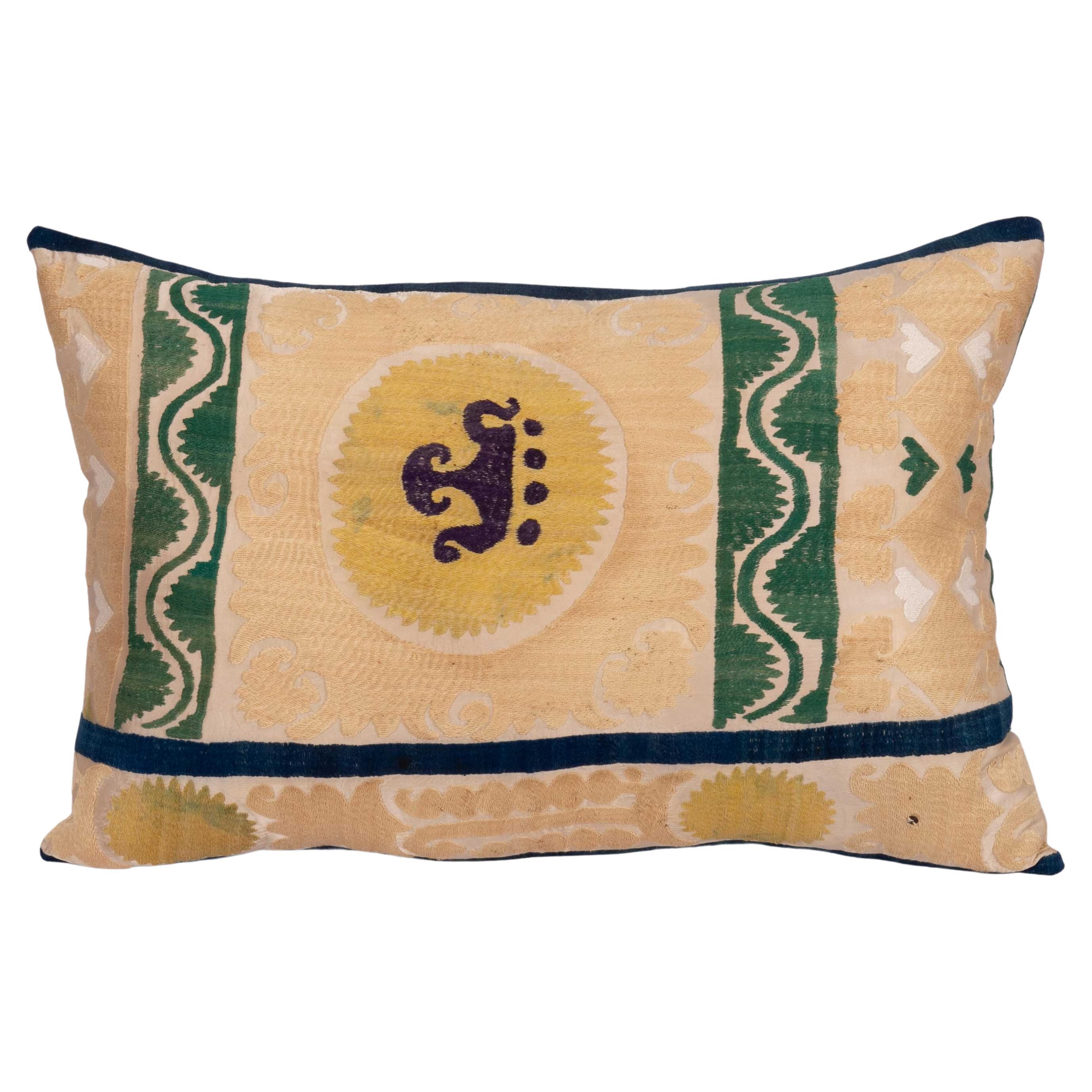 Suzani Pillow Case, Made from a Mid 20th C. Uzbek Suzani For Sale