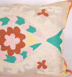 Suzani Pillow Case Made from a Tajik Suzani, Mid-20th Century