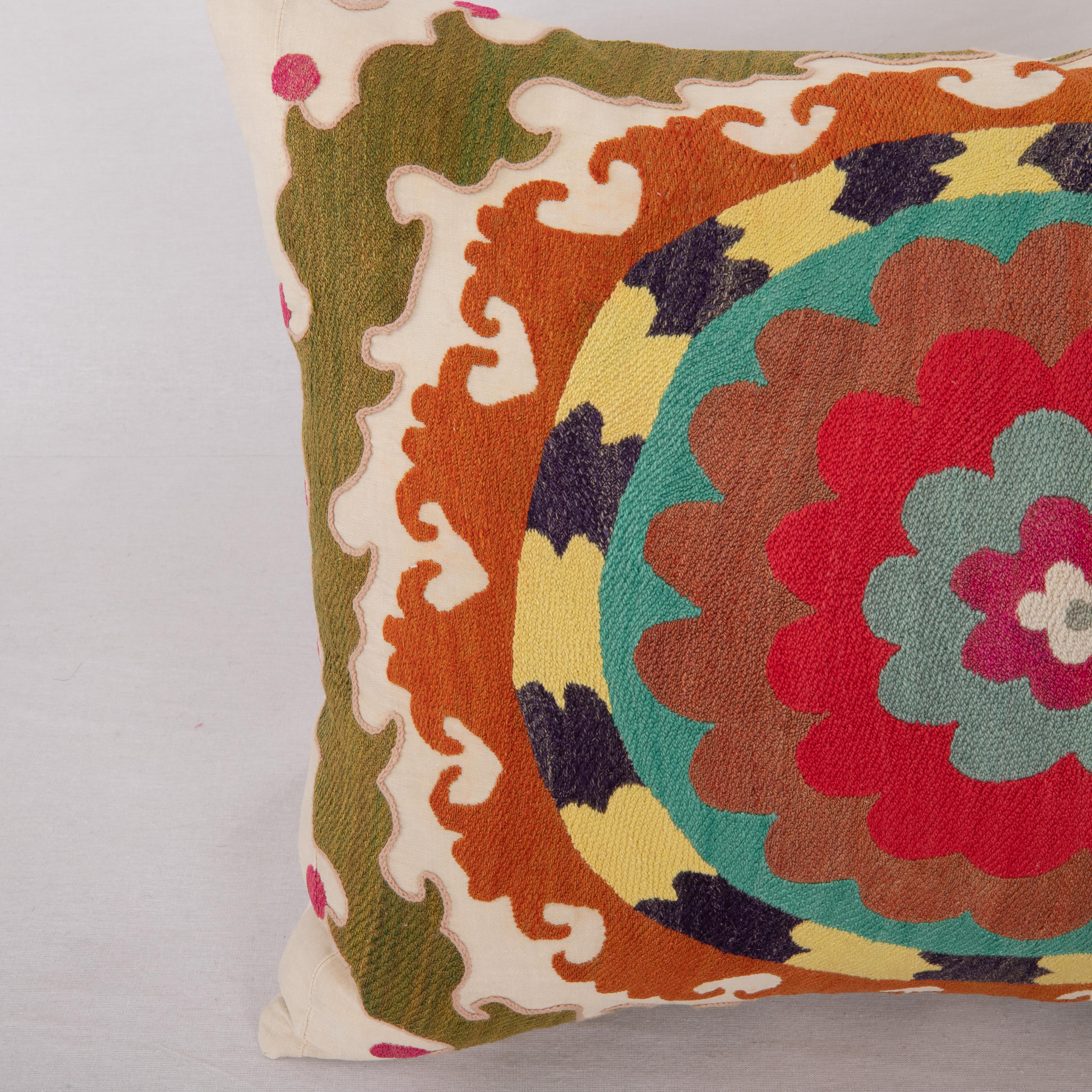 Uzbek Suzani Pillow Case Made from a Vintage Suzani, 1970s For Sale