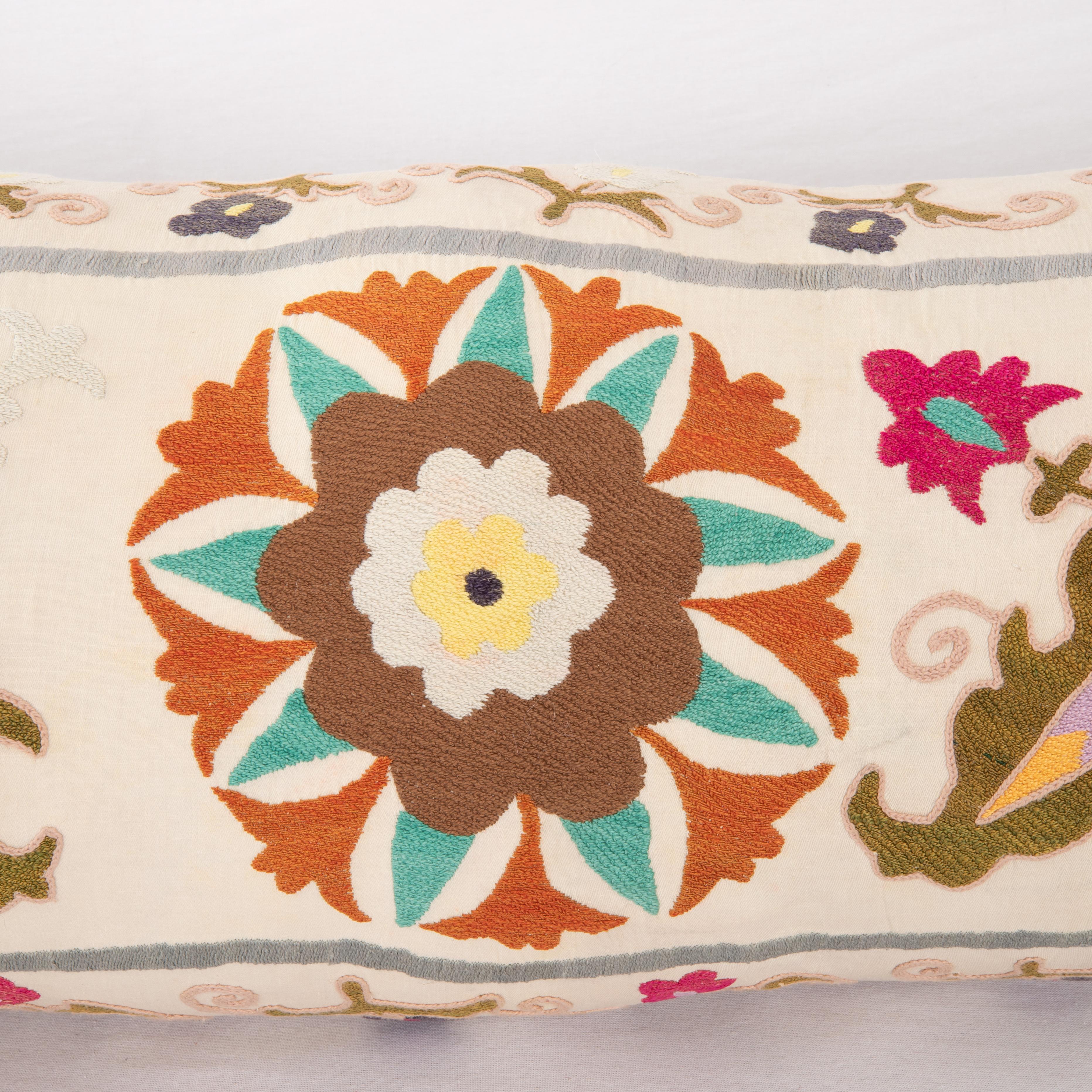 Embroidered Suzani Pillow Case Made from a Vintage Suzani, 1970s For Sale