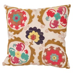 Suzani Pillow Case Made from a Vintage Suzani, 1970s Suzani Pillow Case Made from a Vintage Suzani, 1970s