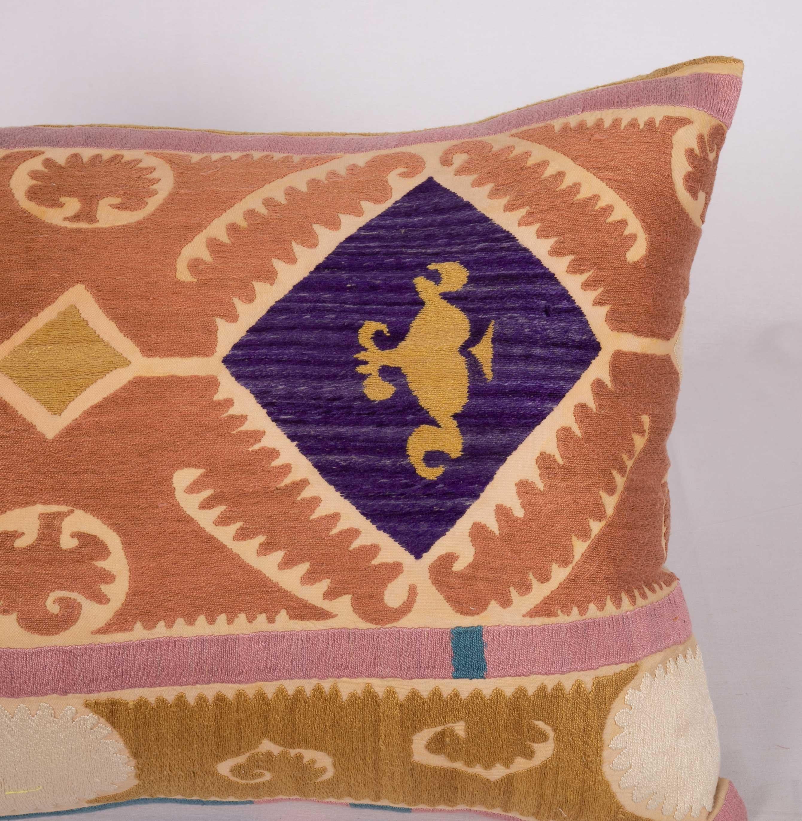 Suzani Pillow Case Made from a Vintage Uzbek Suzani, Mid-20th Century In Good Condition For Sale In Istanbul, TR