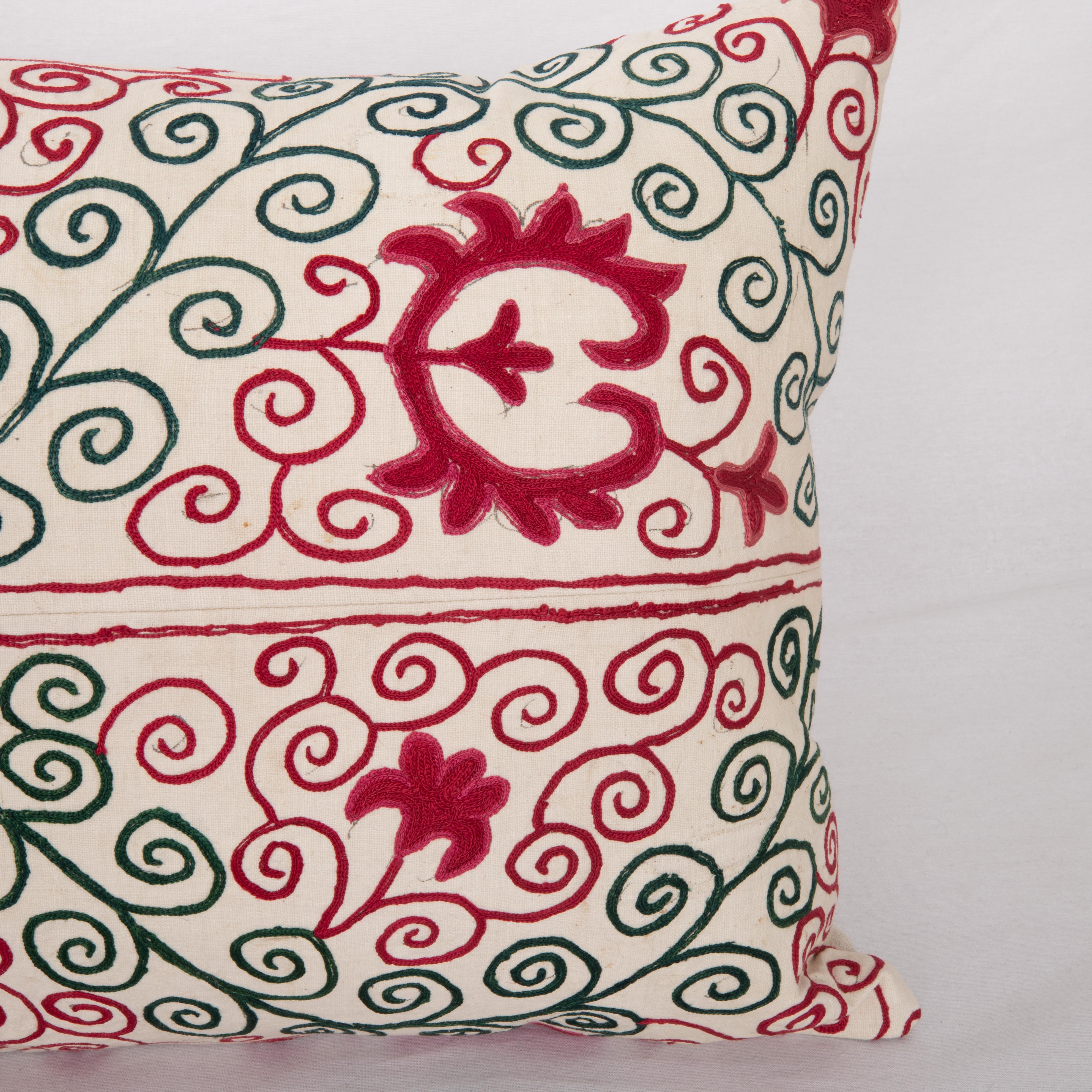 Embroidered Suzani Pillow Case Made from an Antique Suzani, Early 20th C For Sale