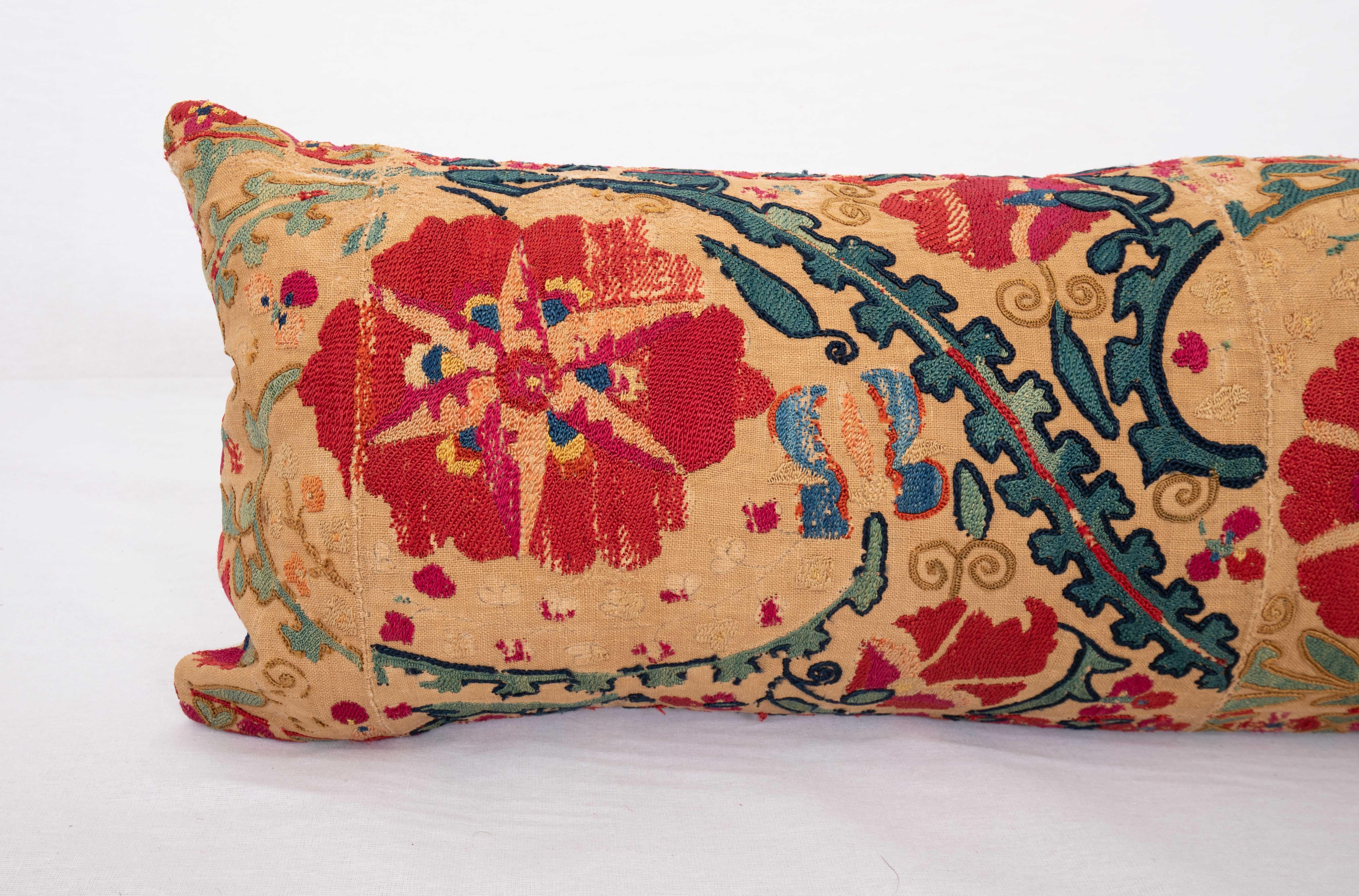 Uzbek Suzani Pillow Case made from an Antique suzani Fragment, 19th C.