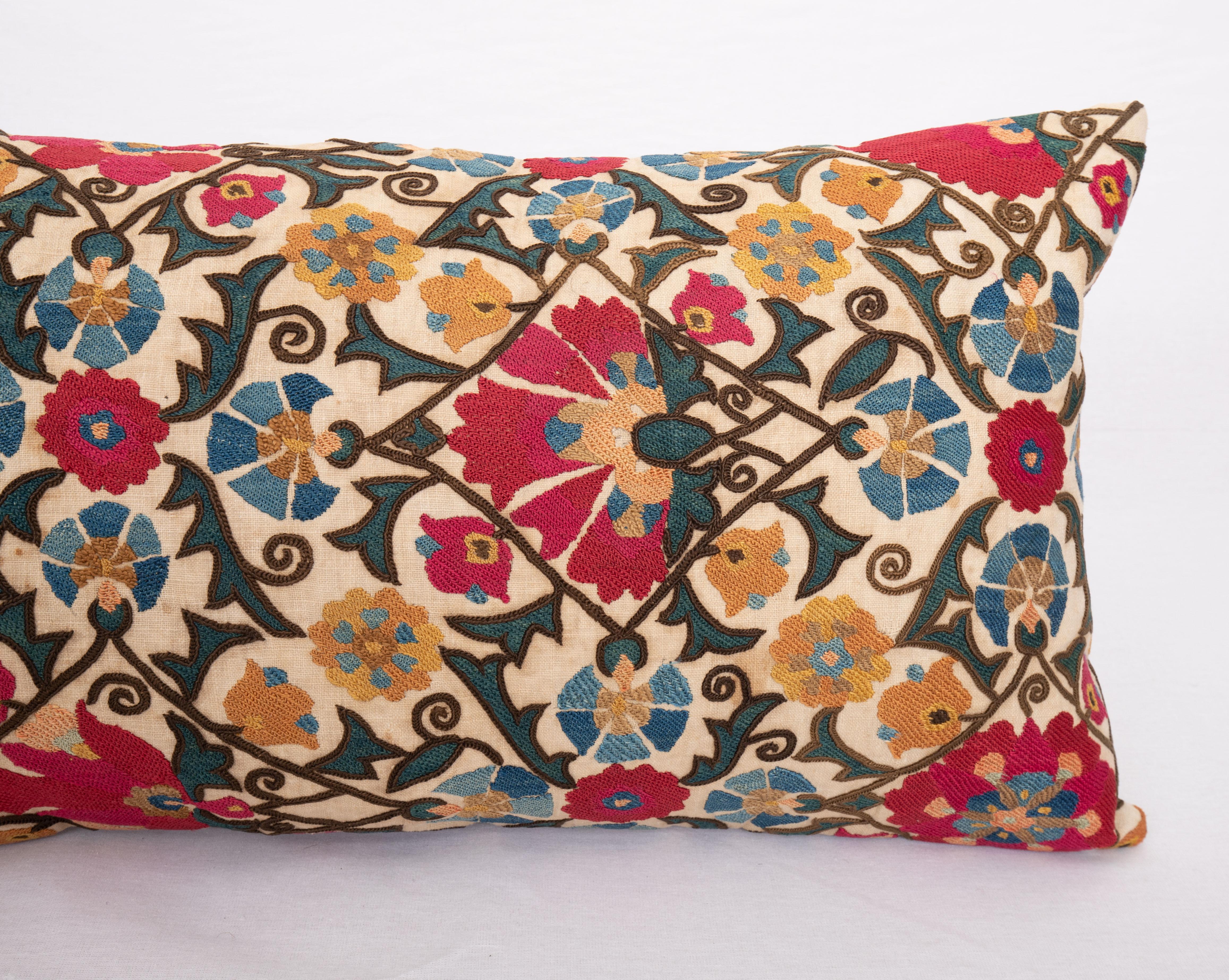 Suzani Pillow Case Made from an Antique Suzani Fragment, 19th Century In Good Condition In Istanbul, TR