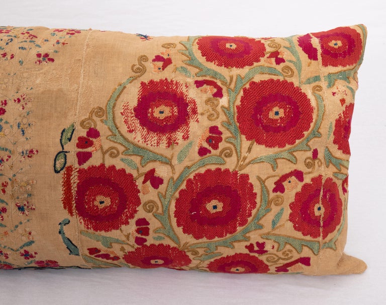 Suzani Pillow Case Made from an Antique Suzani Fragment, 19th C For