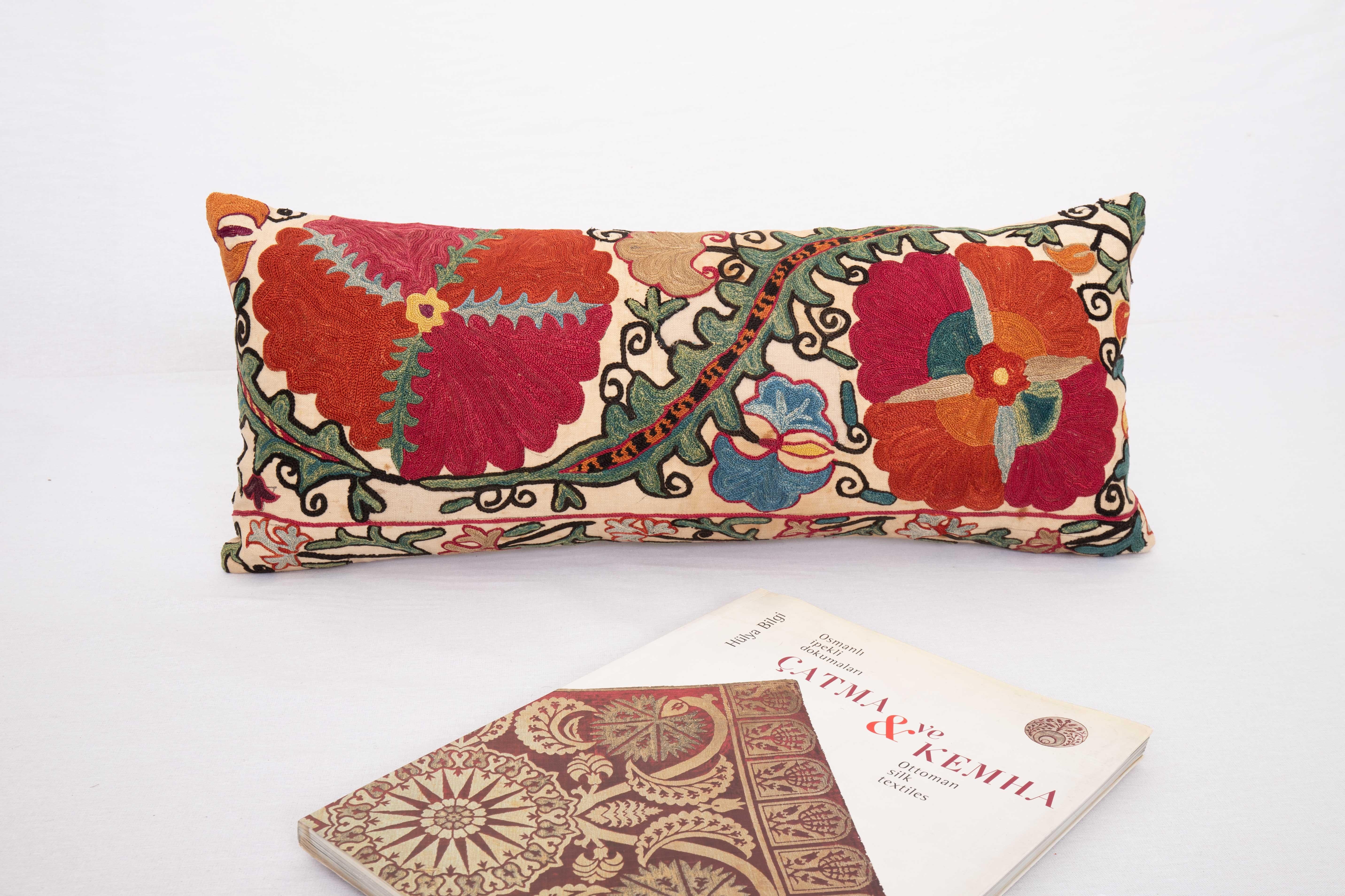 Suzani Pillow Case Made from an Antique Suzani Fragment, 19th C In Good Condition In Istanbul, TR