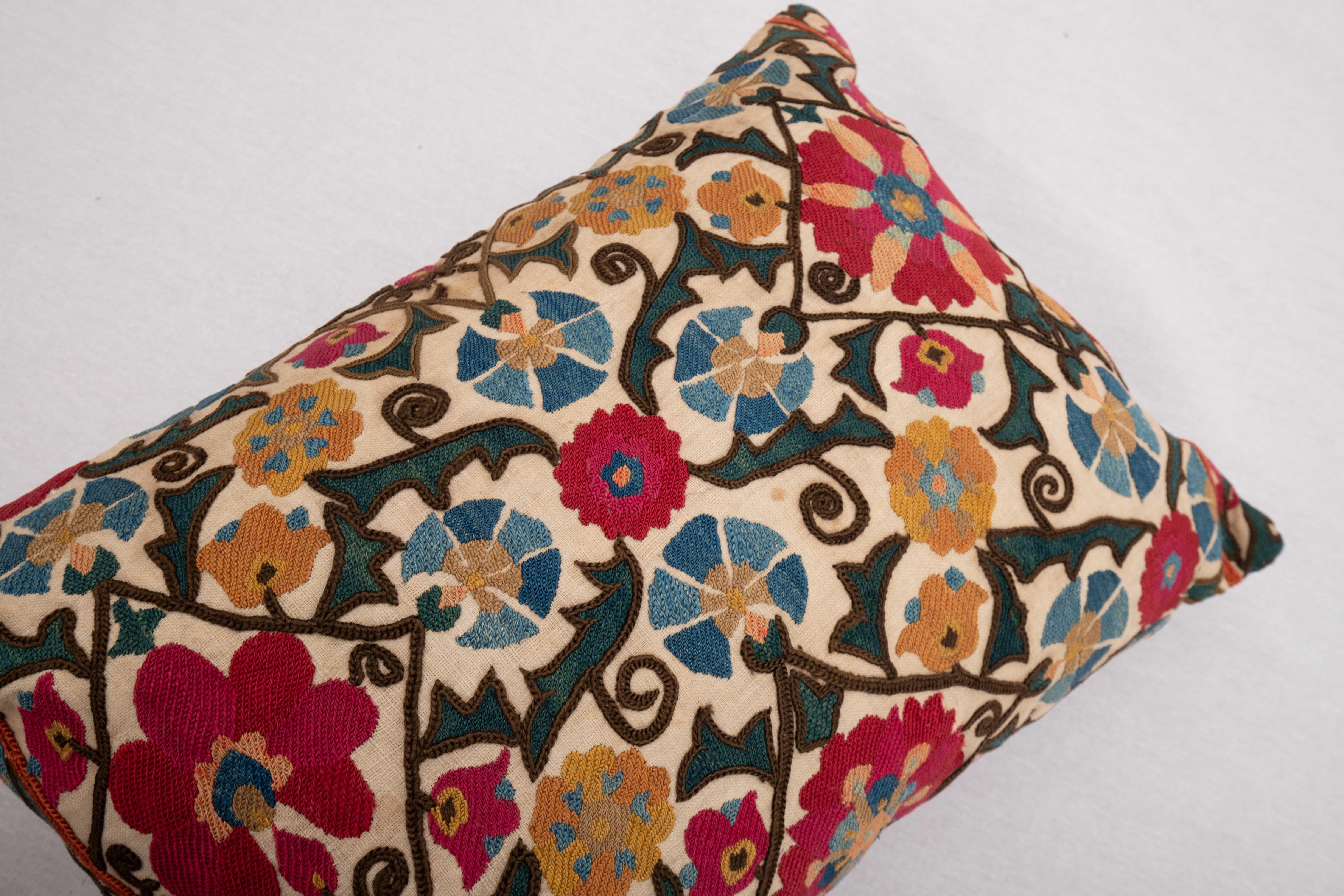 19th Century Suzani Pillow Case made from an Antique suzani Fragment, 19th C.