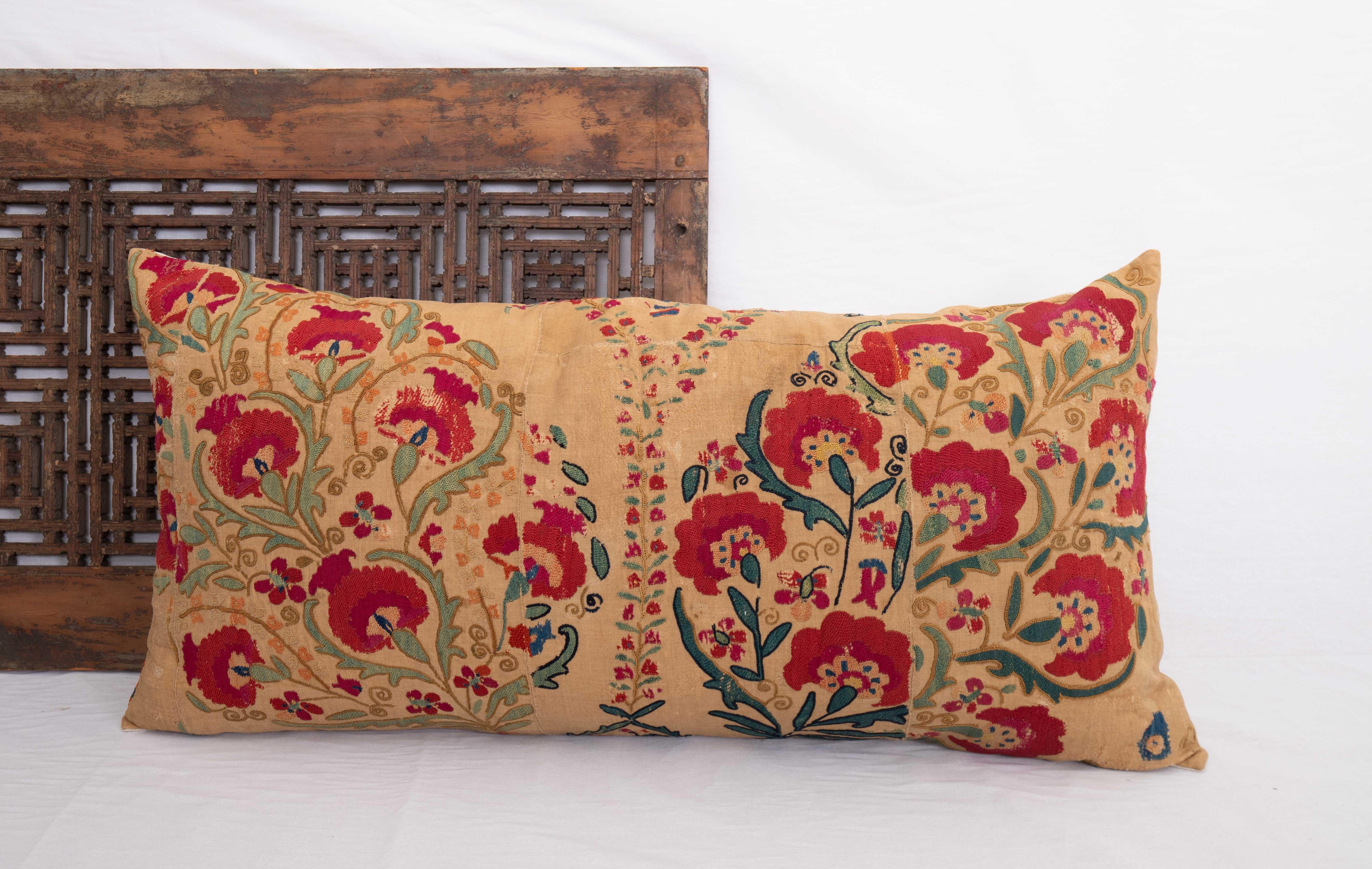 19th Century Suzani Pillow Case made from an Antique suzani Fragment, 19th C.