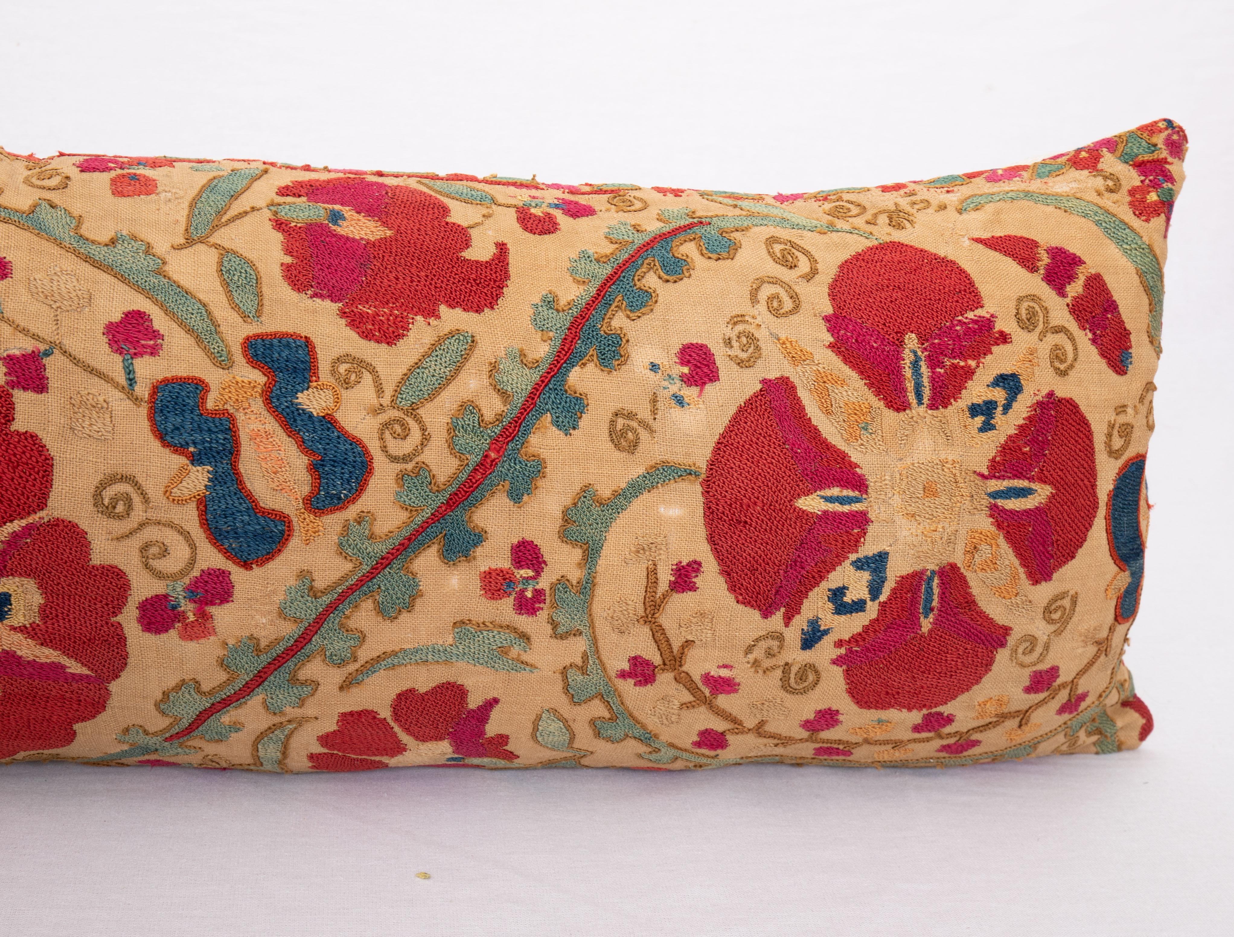 Suzani Pillow Case Made from an Antique Suzani Fragment, 19th Century 1