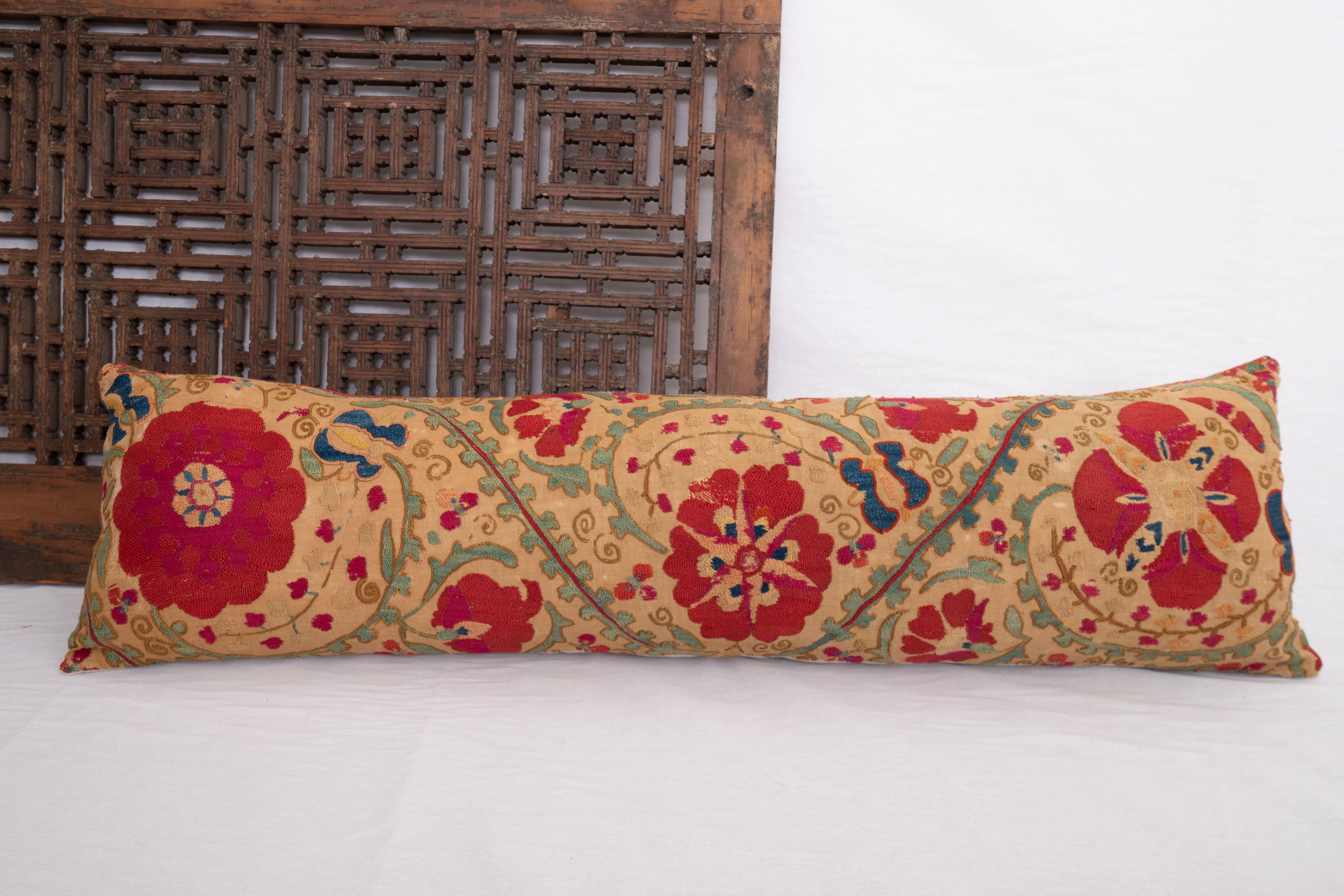 Suzani Pillow Case Made from an Antique Suzani Fragment, 19th Century 2